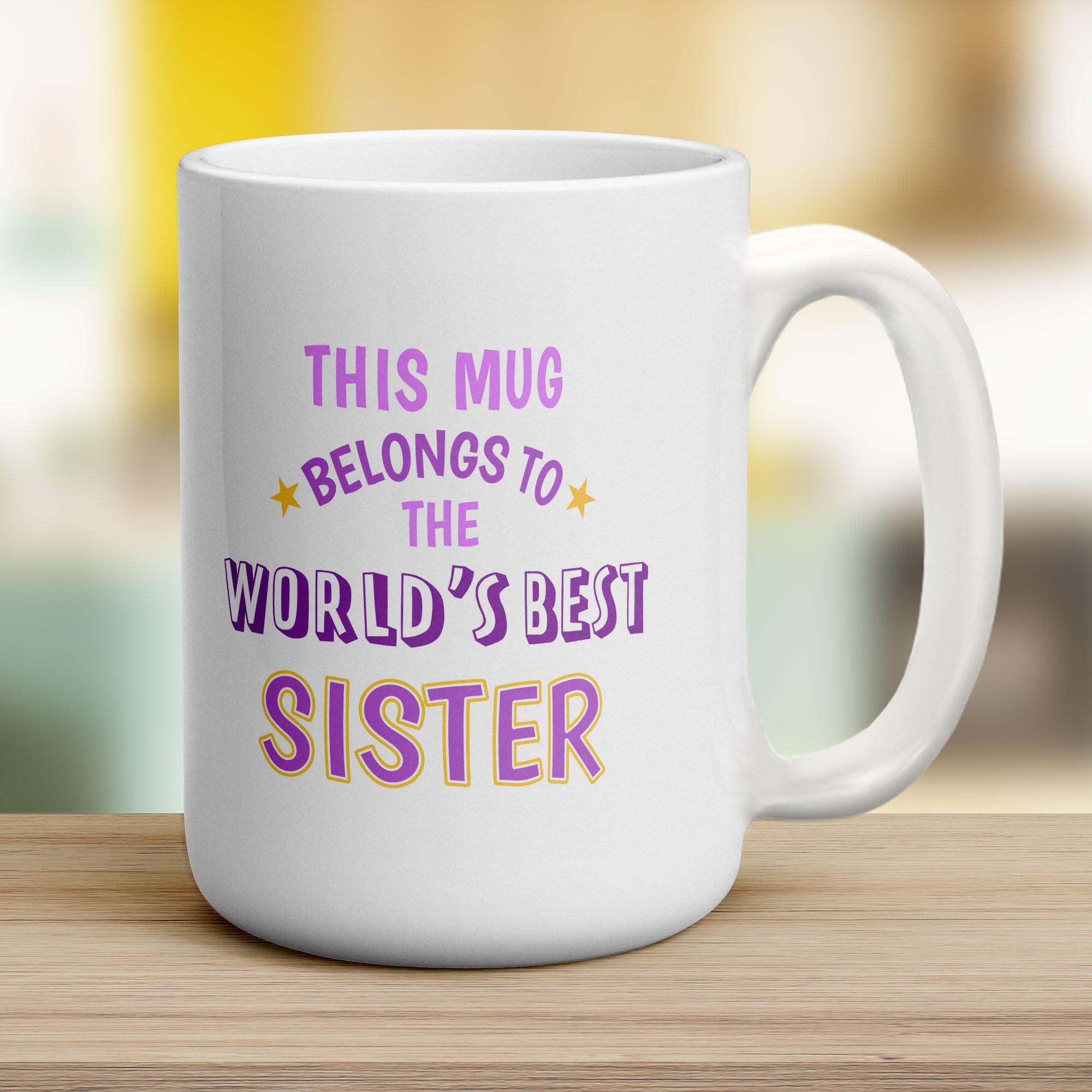 World's Best Sister Personalised Mug - Jumbo 440ml (15oz) / White