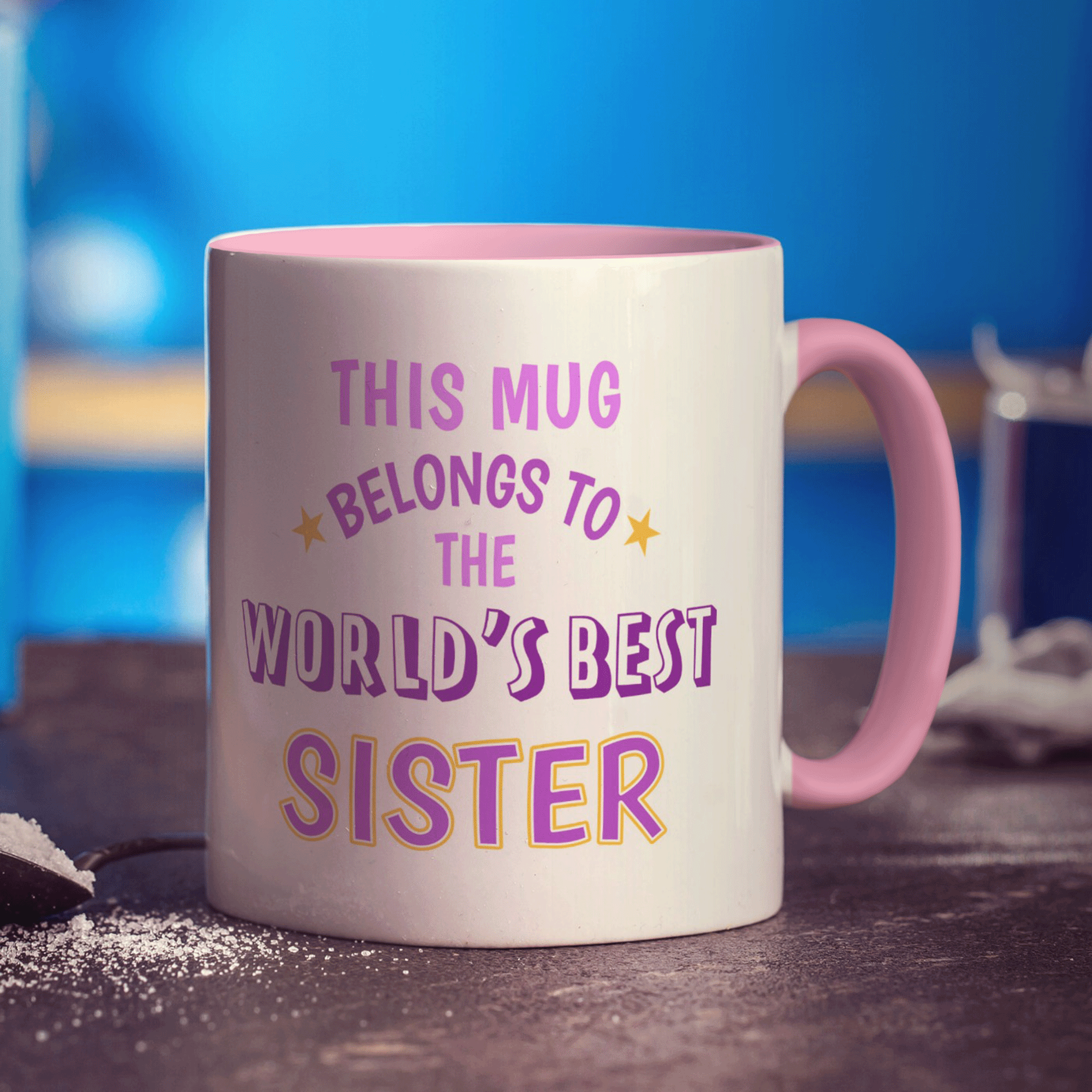 World's Best Sister Personalised Mug - Standard 330ml (11oz) / Pink