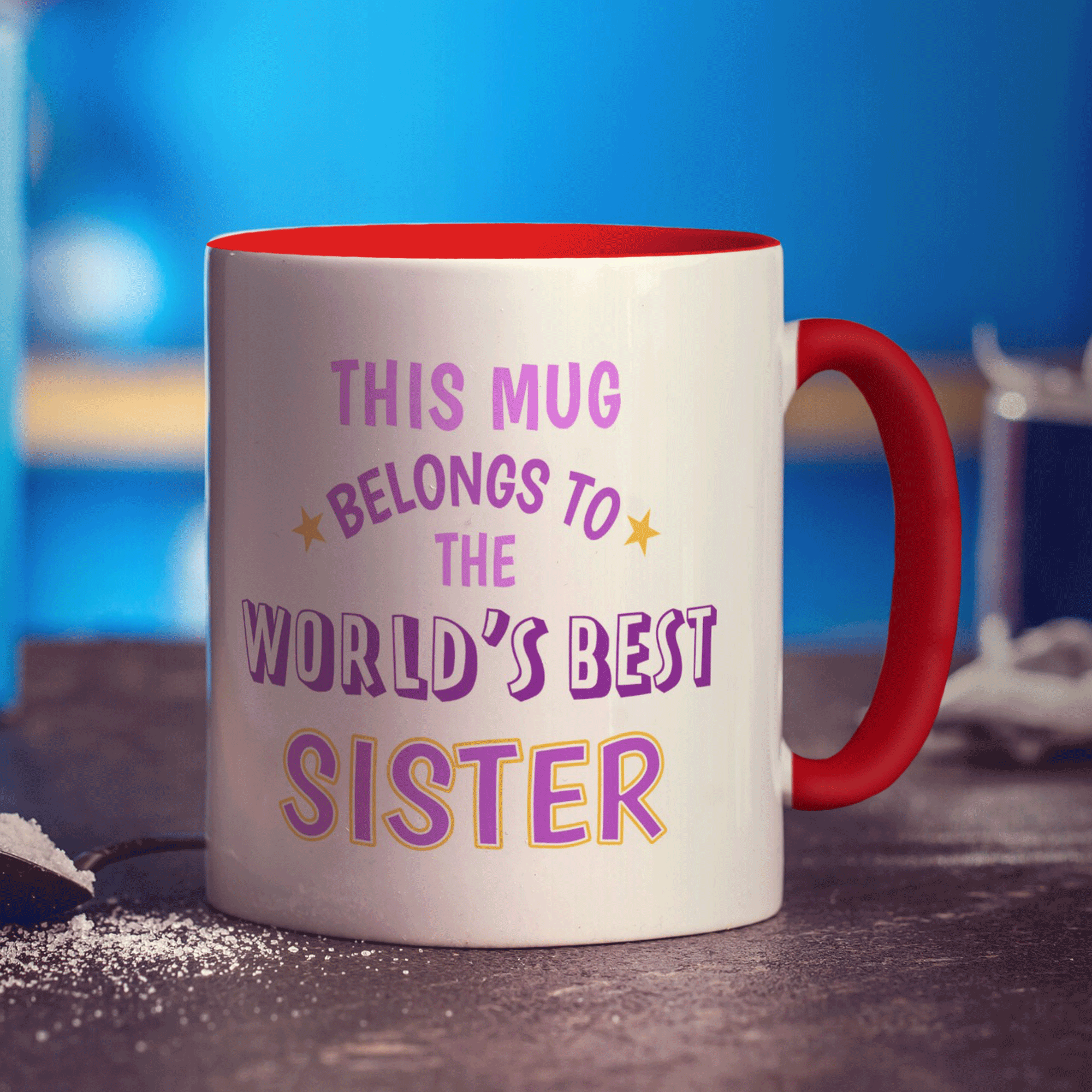 World's Best Sister Personalised Mug - Standard 330ml (11oz) / Red