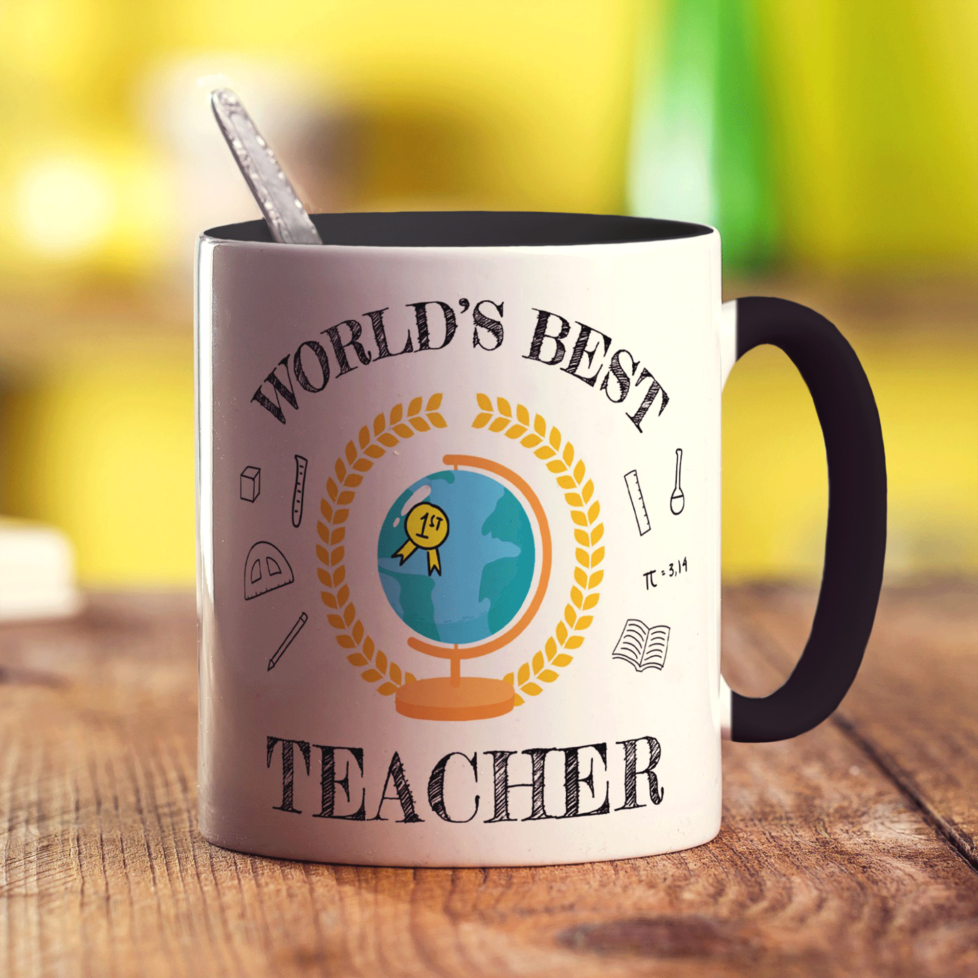 Personalised World's Best Teacher Mug - Standard 330ml (11oz) / Black
