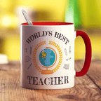 Personalised World's Best Teacher Mug - Standard 330ml (11oz) / Red