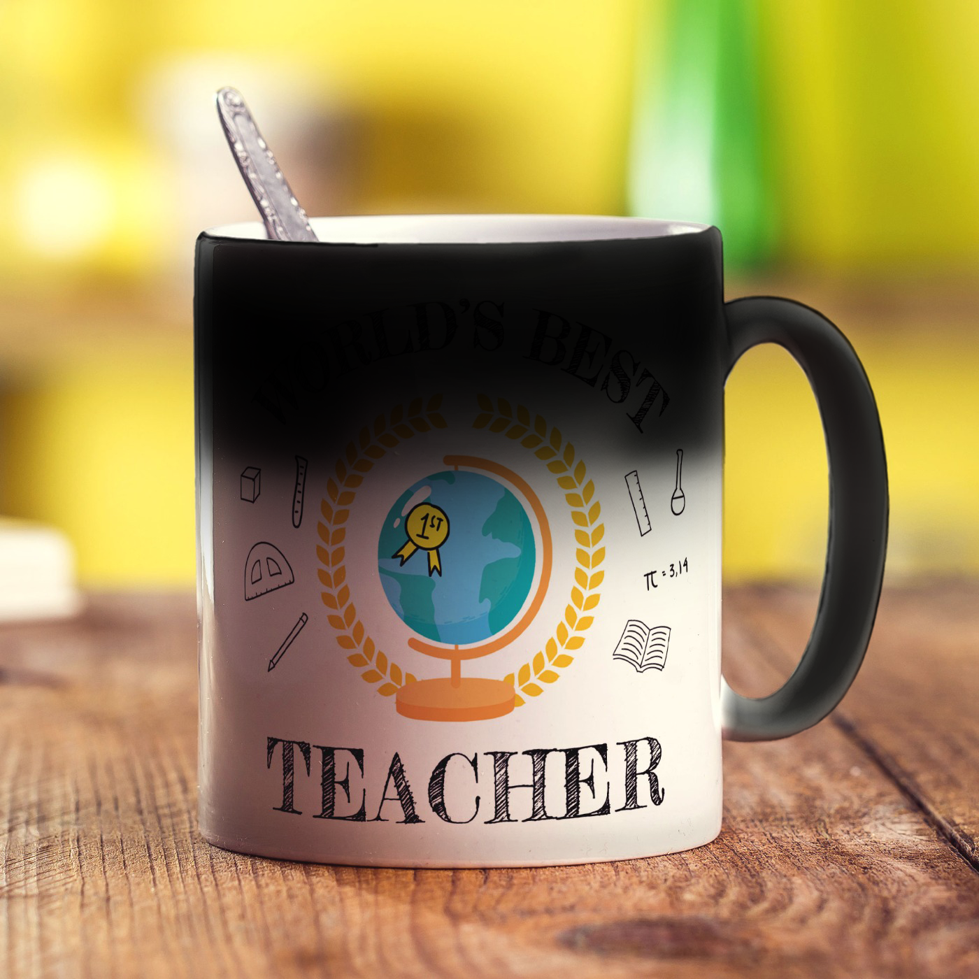 Personalised World's Best Teacher Mug - Standard 330ml (11oz) / Magic Mug