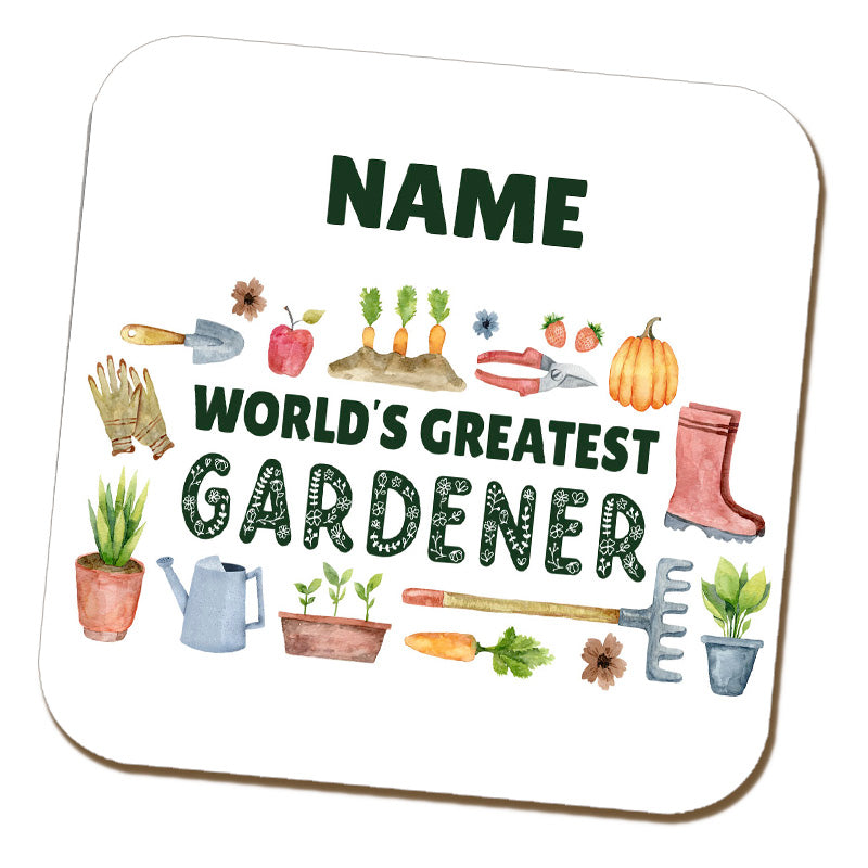 World's Greatest Gardener Name Coaster