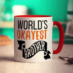 World's Okayest Brother Mug - Standard 330ml (11oz) / Red