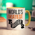 World's Okayest Brother Mug - Standard 330ml (11oz) / Yellow