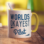 World's Okayest Pilot Mug - Standard 330ml (11oz) / Yellow