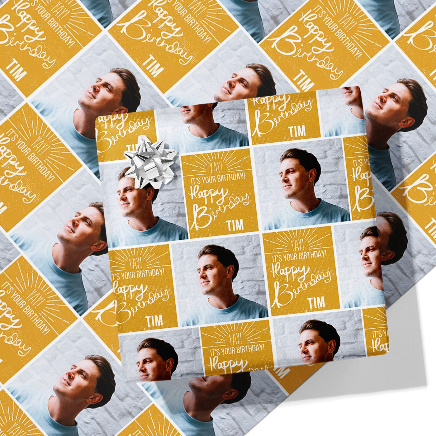 Yay It's Your Birthday Photo & Name Wrapping Paper