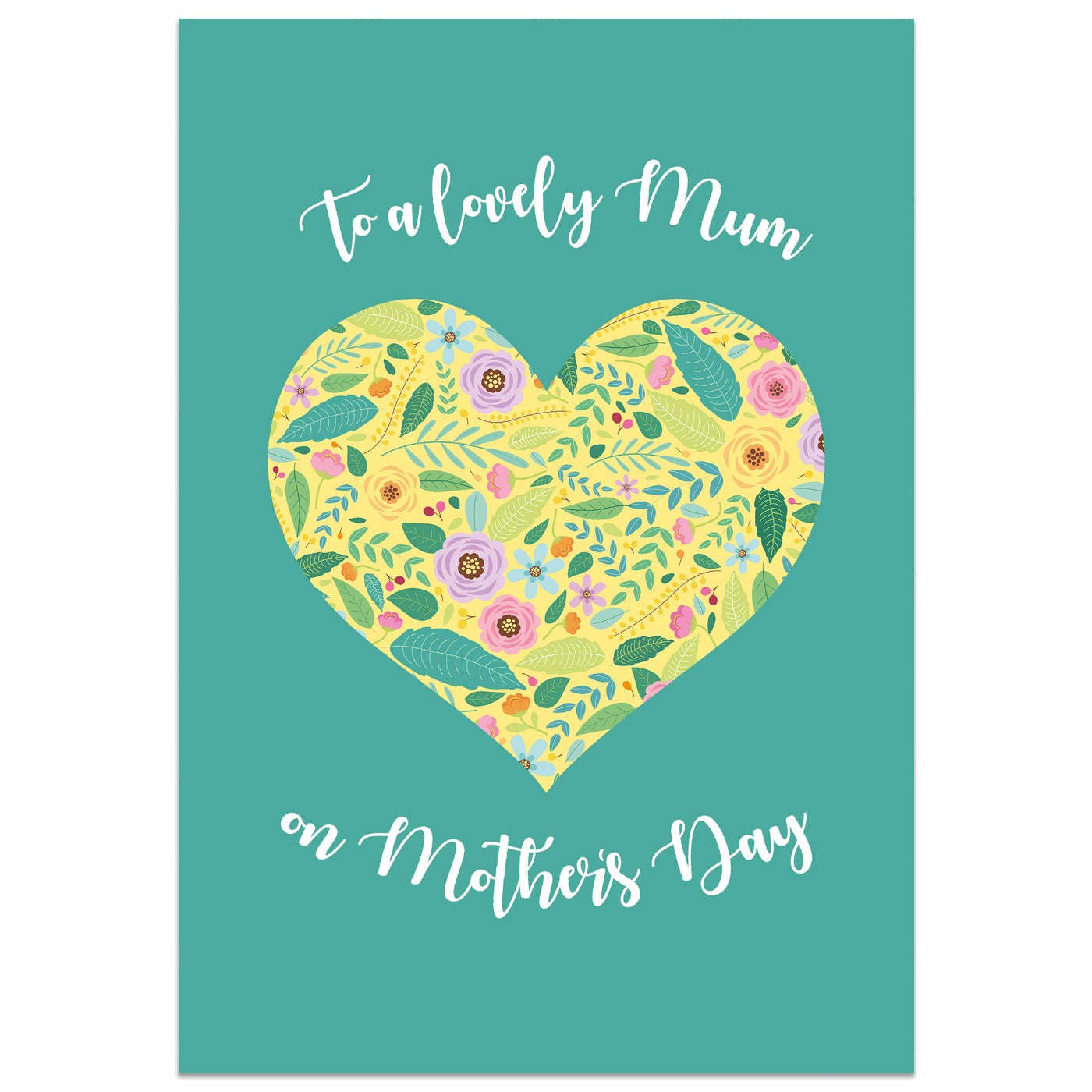 Yellow Heart Mother's Day Card