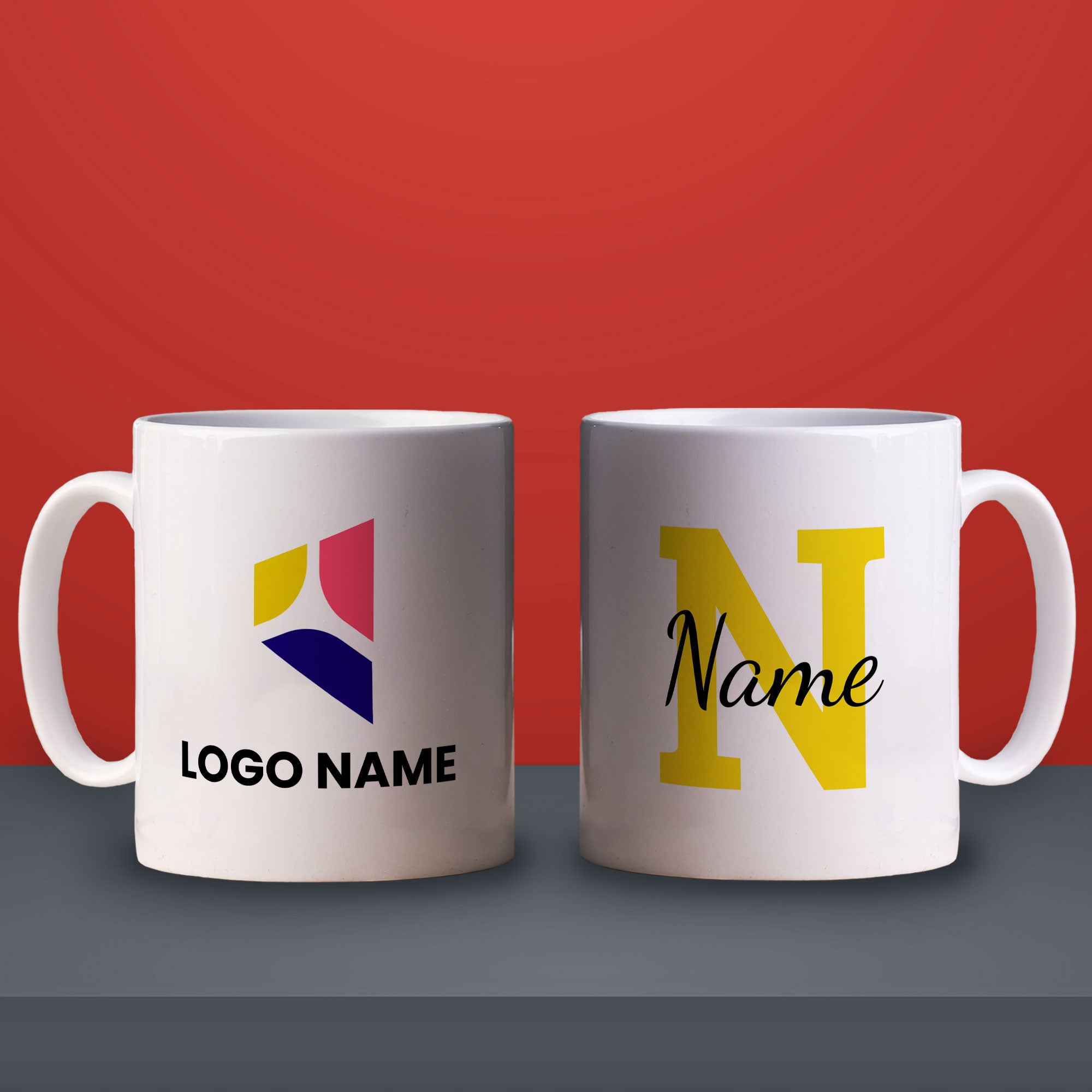Promotional Name and Initial Mug with Logo