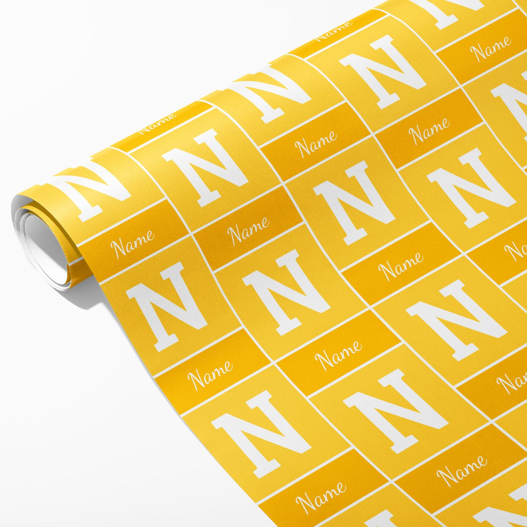 Yellow Colour Name and Initial Wrapping Paper