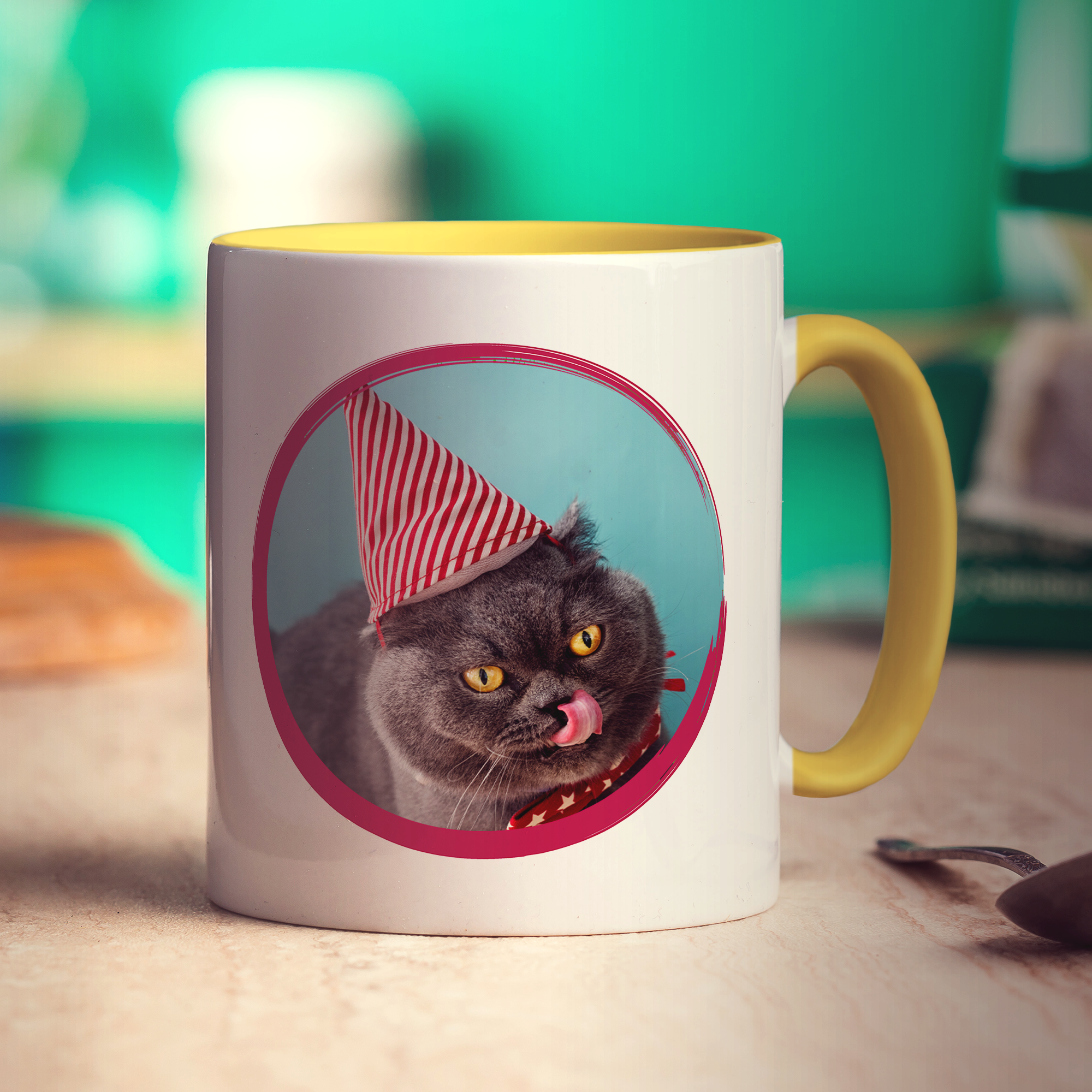 Happy Birthday Photo Mug - Standard 330ml (11oz) / Yellow