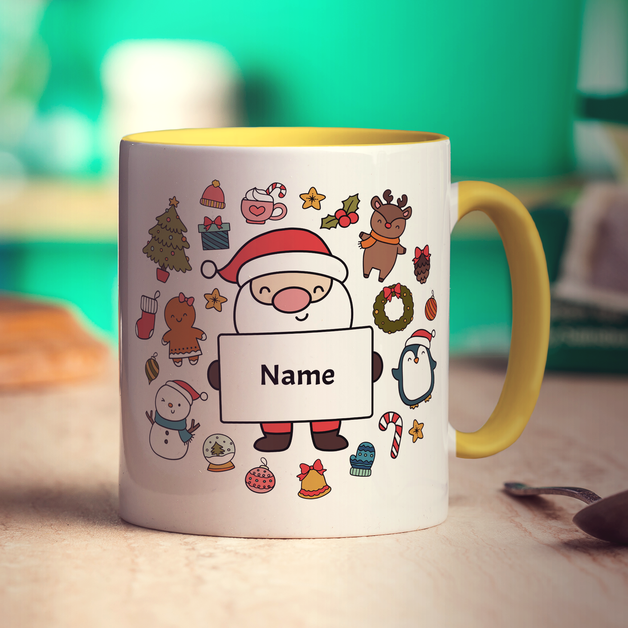 Christmas Santa Sign Name Mug