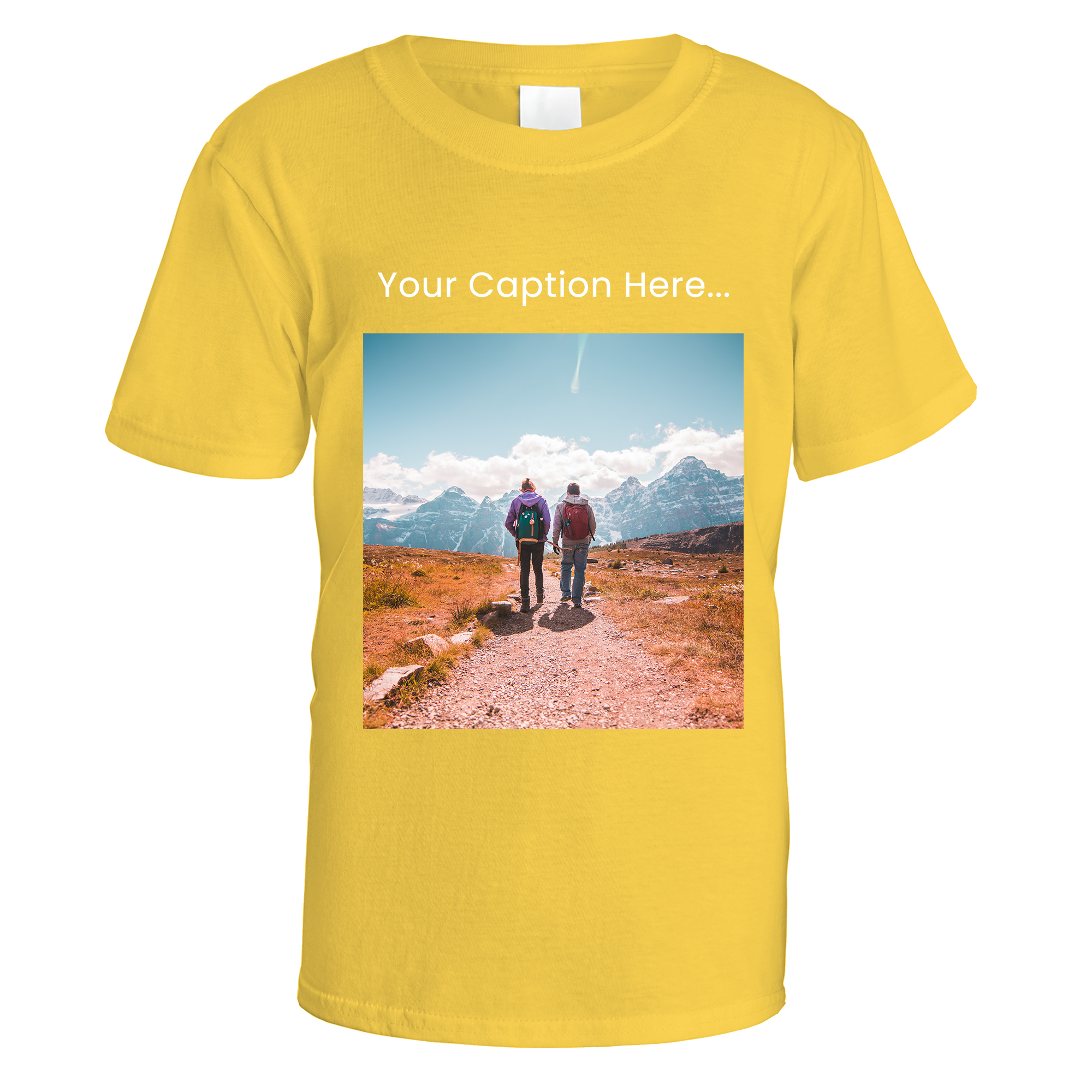 Personalised Photo and Top Caption T-Shirt