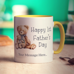 Happy 1st Father's Day Photo and Message Mug - Standard 330ml (11oz) / Yellow