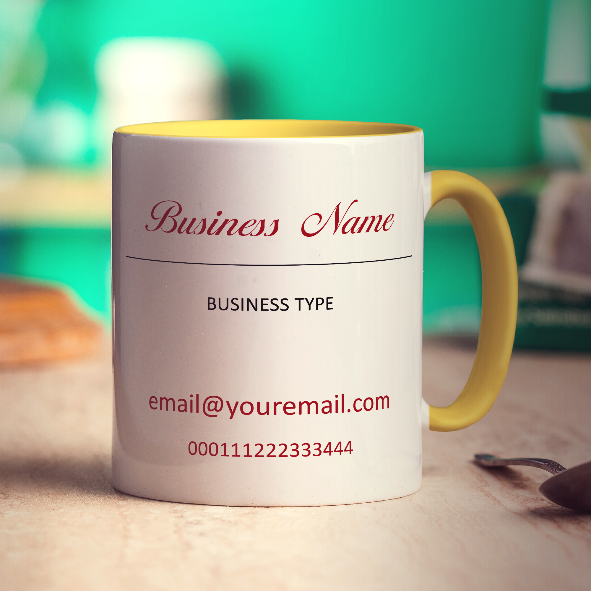 Promotional Mug with Fancy Type