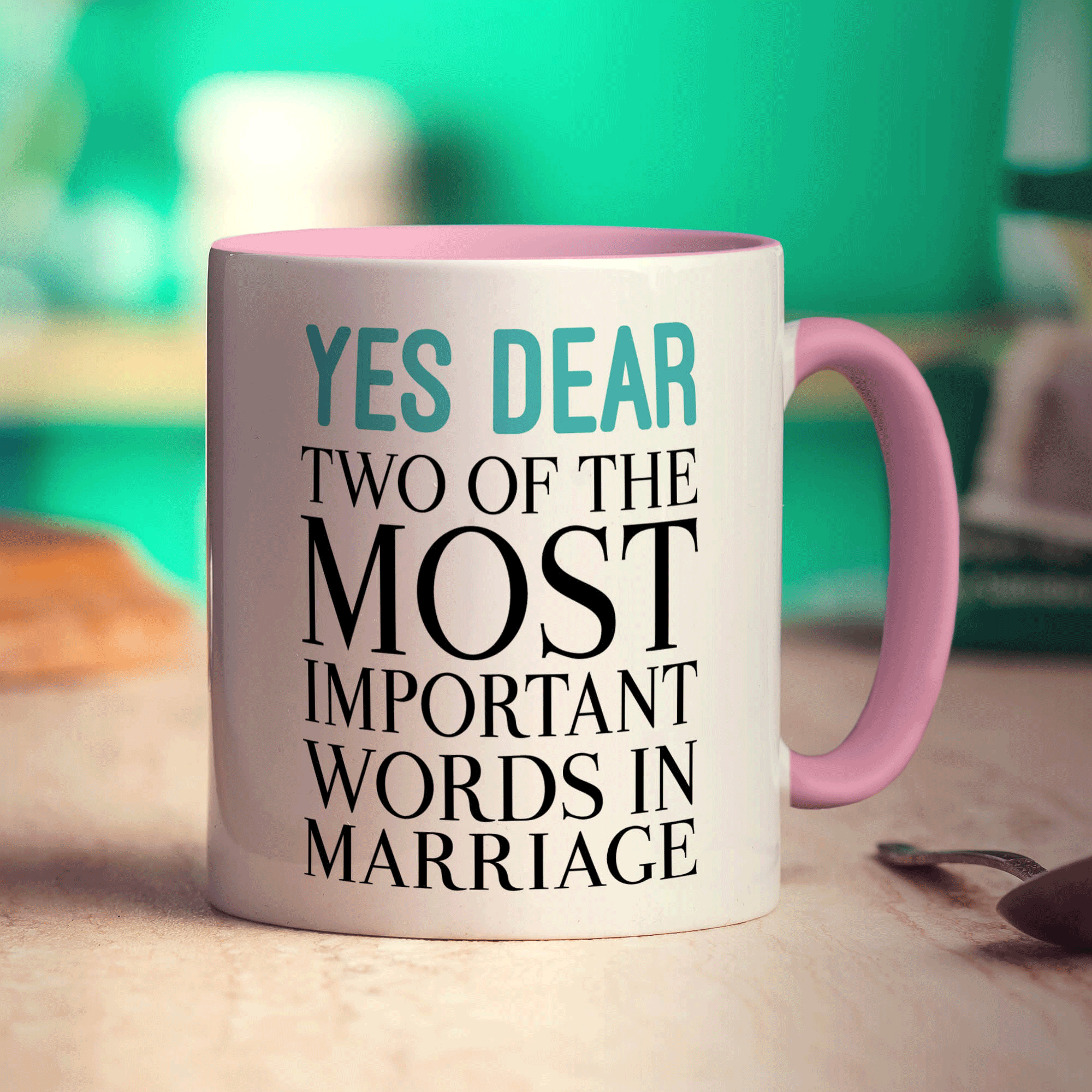 Yes Dear, Two of the Most Important Words in Marriage Mug - Standard 330ml (11oz) / Pink