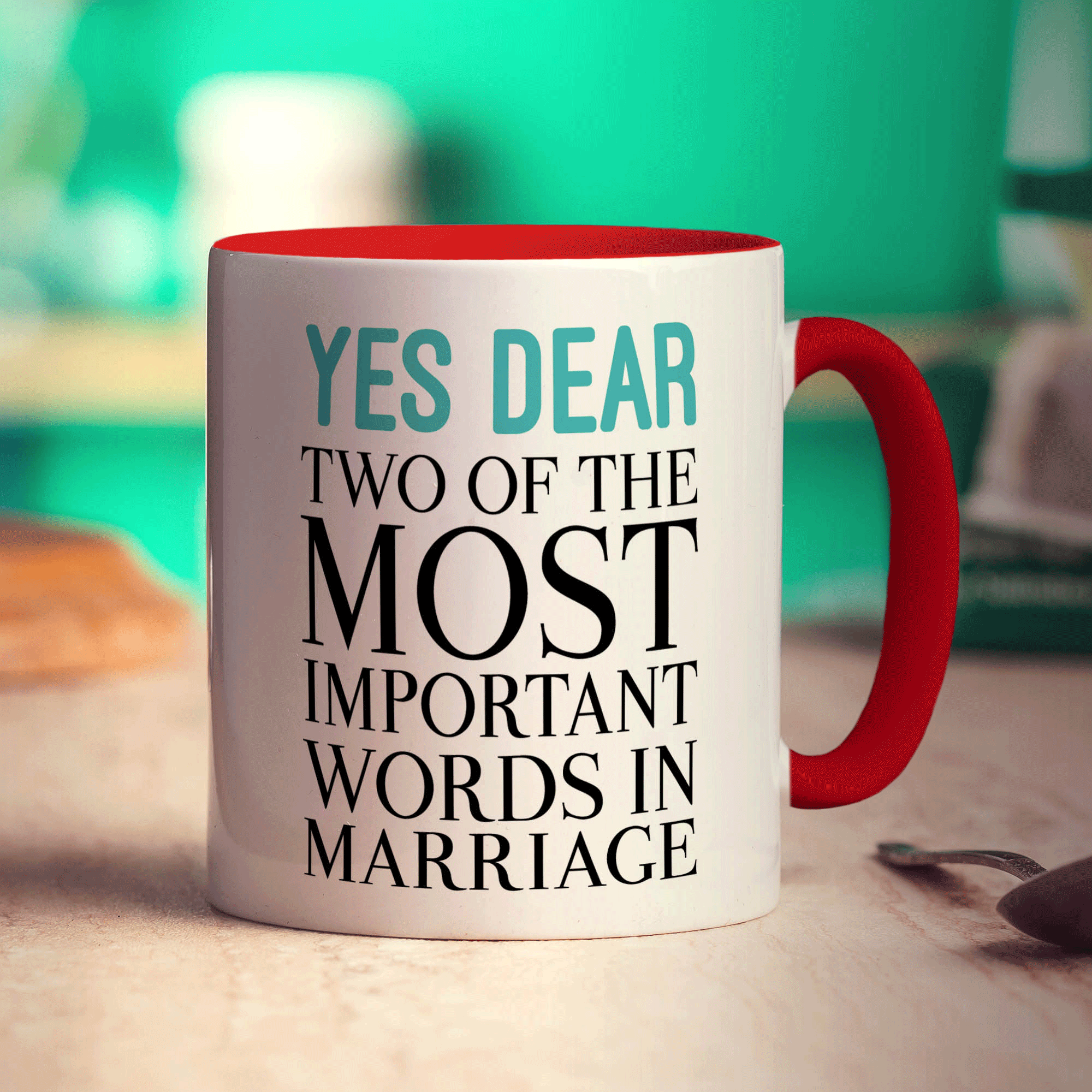 Yes Dear, Two of the Most Important Words in Marriage Mug - Standard 330ml (11oz) / Red