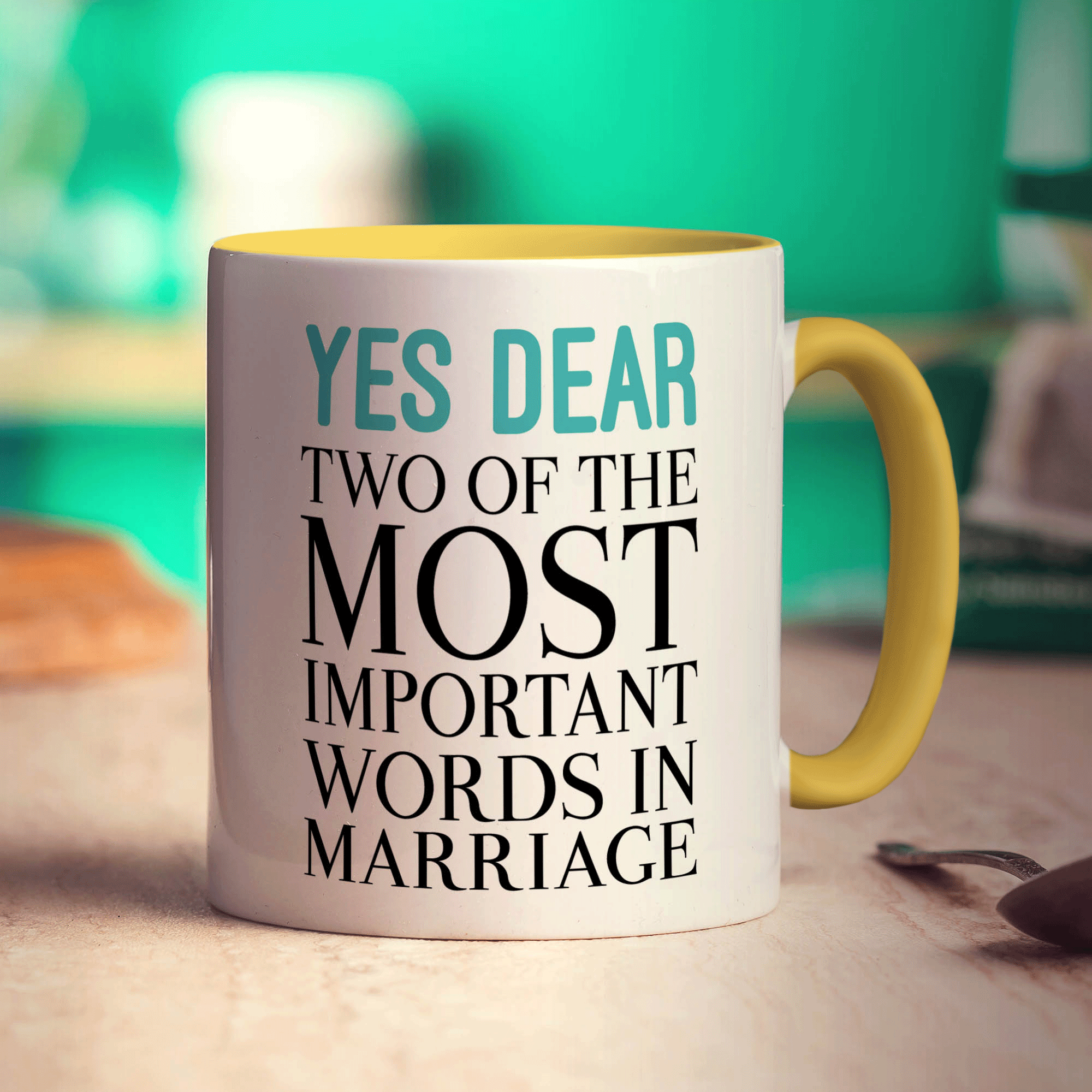 Yes Dear, Two of the Most Important Words in Marriage Mug - Standard 330ml (11oz) / Yellow