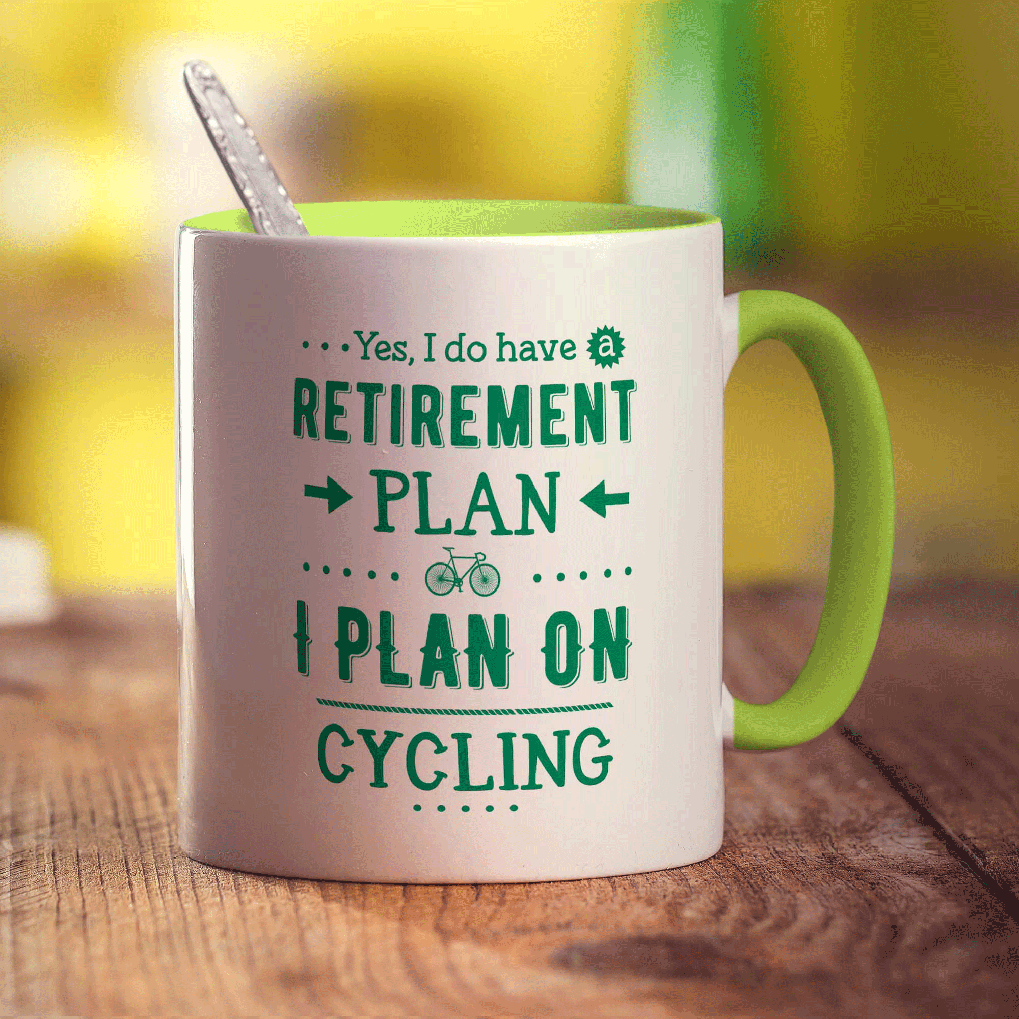 Yes, I Do Have a Retirement Plan, I Plan On Cycling Mug - Standard 330ml (11oz) / Green