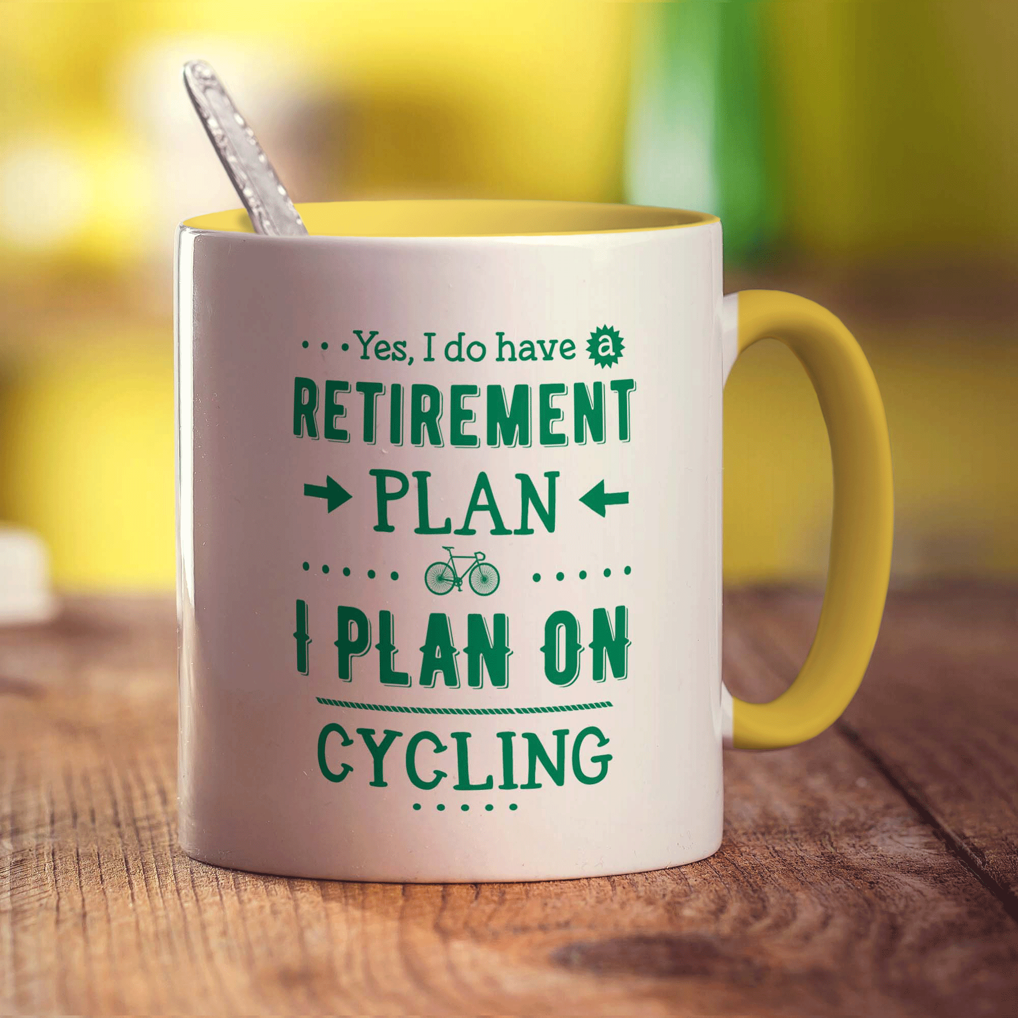 Yes, I Do Have a Retirement Plan, I Plan On Cycling Mug - Standard 330ml (11oz) / Yellow