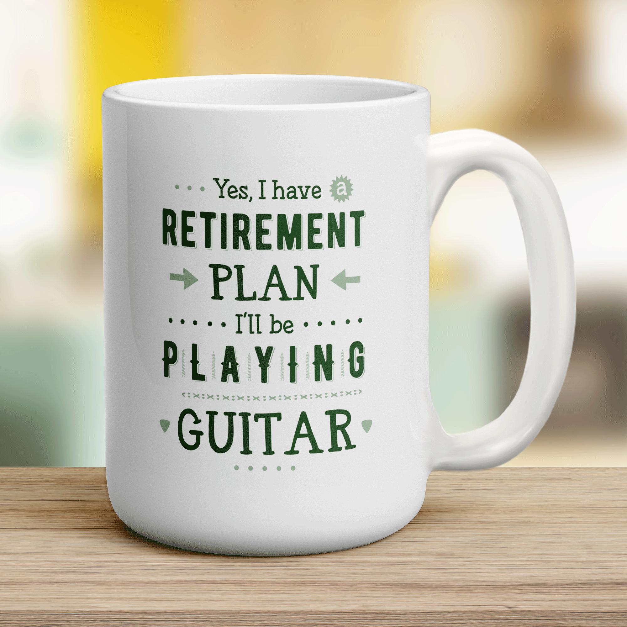 Yes, I Do Have a Retirement Plan, I'll be Playing Guitar Mug - Jumbo 440ml (15oz) / White