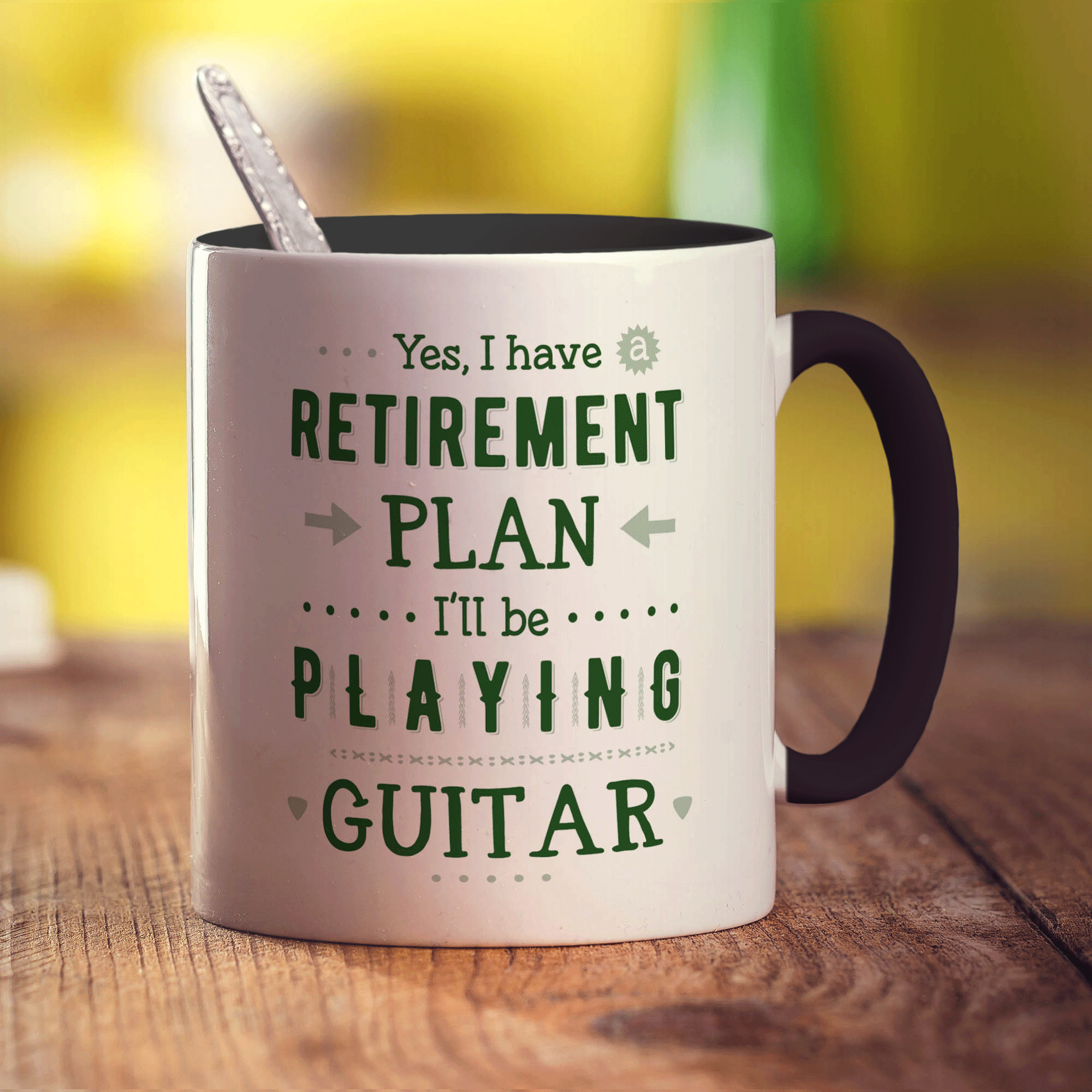Yes, I Do Have a Retirement Plan, I'll be Playing Guitar Mug - Standard 330ml (11oz) / Black