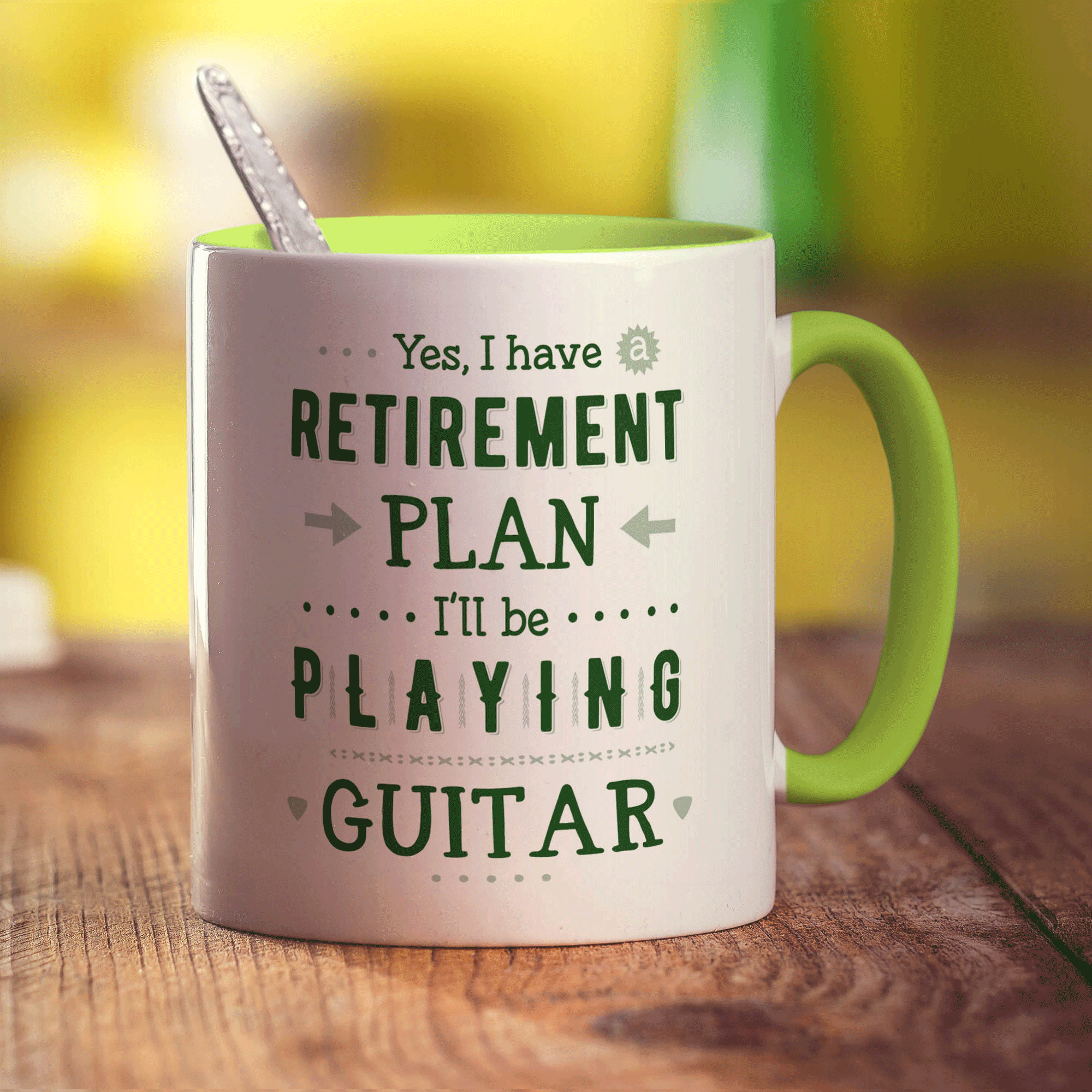 Yes, I Do Have a Retirement Plan, I'll be Playing Guitar Mug - Standard 330ml (11oz) / Green