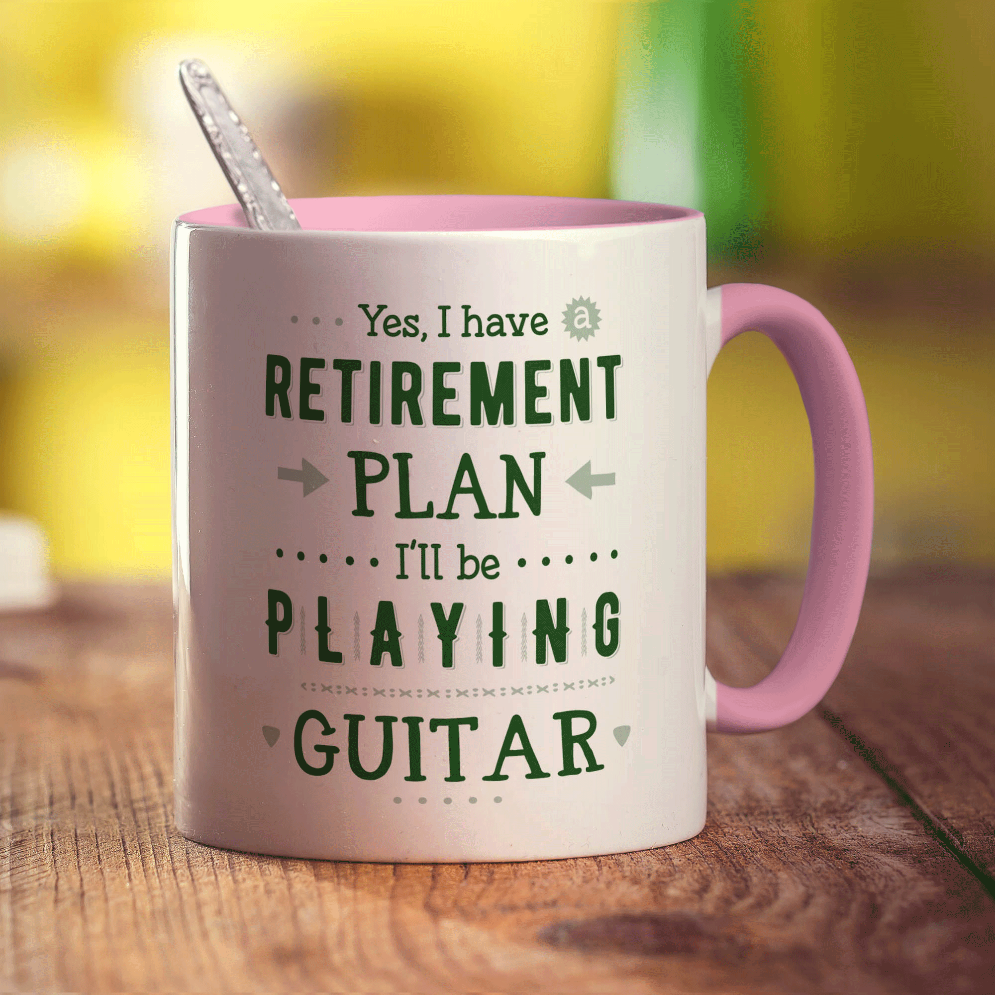 Yes, I Do Have a Retirement Plan, I'll be Playing Guitar Mug - Standard 330ml (11oz) / Pink