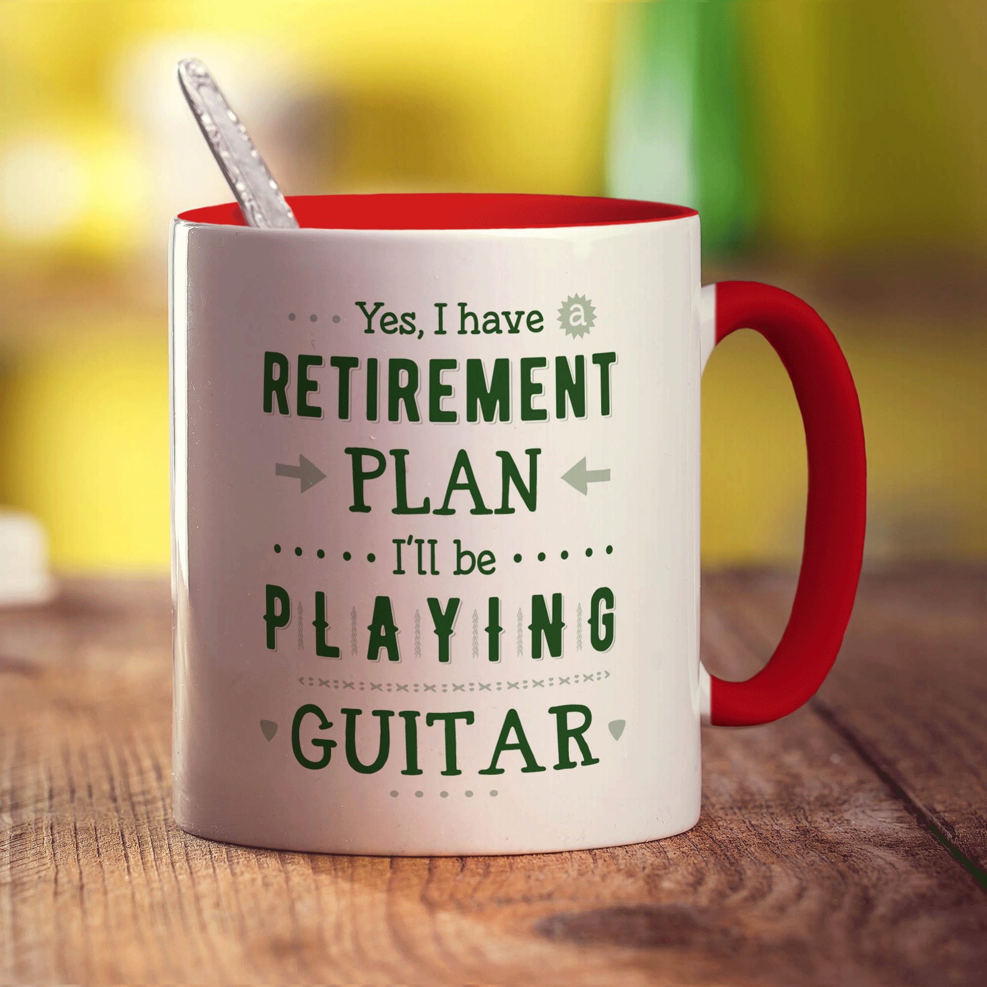 Yes, I Do Have a Retirement Plan, I'll be Playing Guitar Mug - Standard 330ml (11oz) / Red