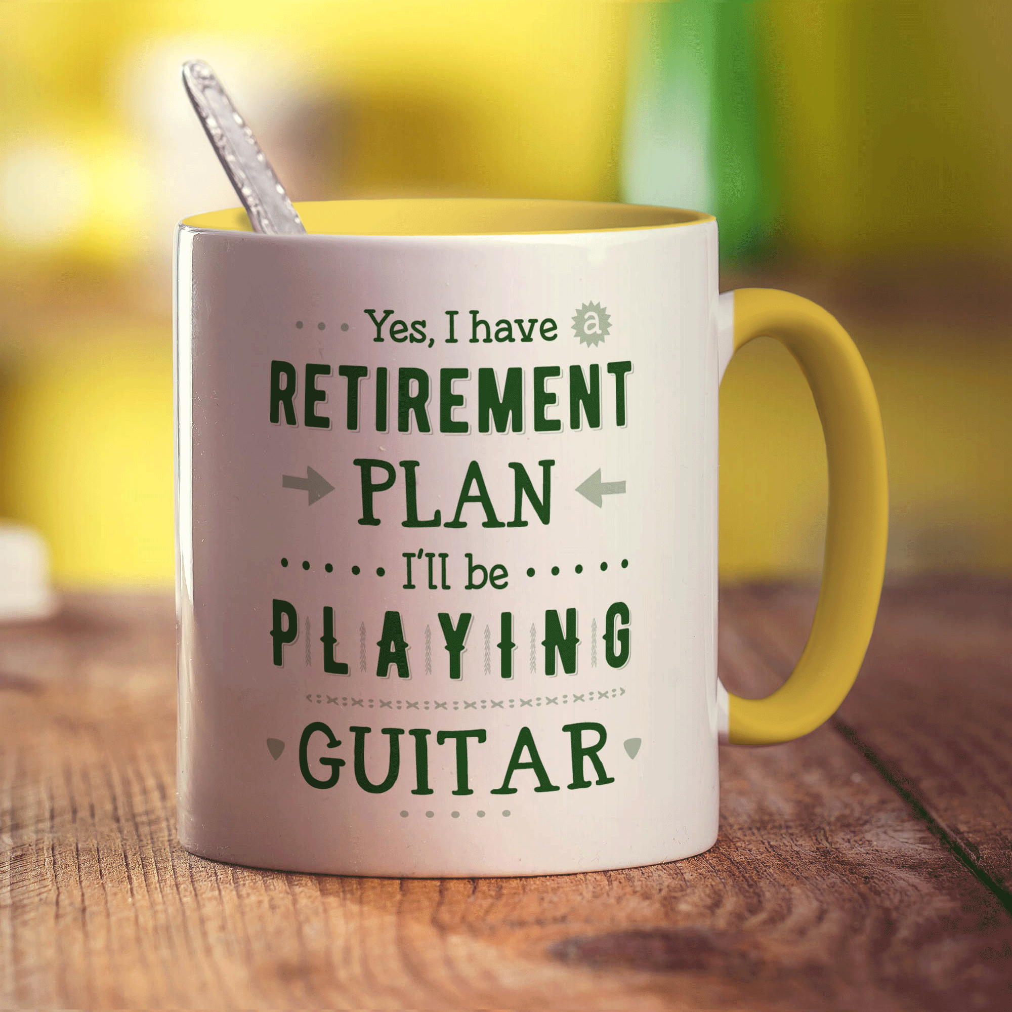 Yes, I Do Have a Retirement Plan, I'll be Playing Guitar Mug - Standard 330ml (11oz) / Yellow