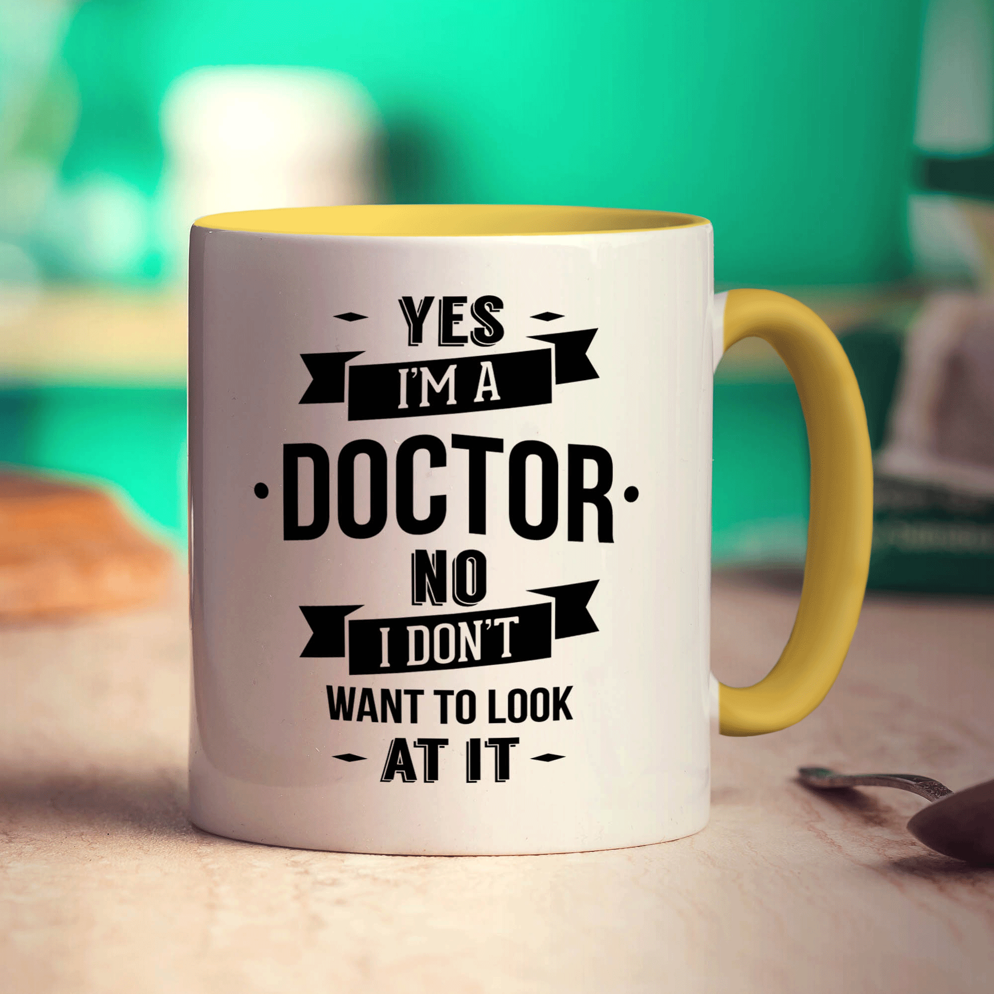 Yes, I'm a Doctor, No I Don't Want to Look At It Mug - Standard 330ml (11oz) / Yellow