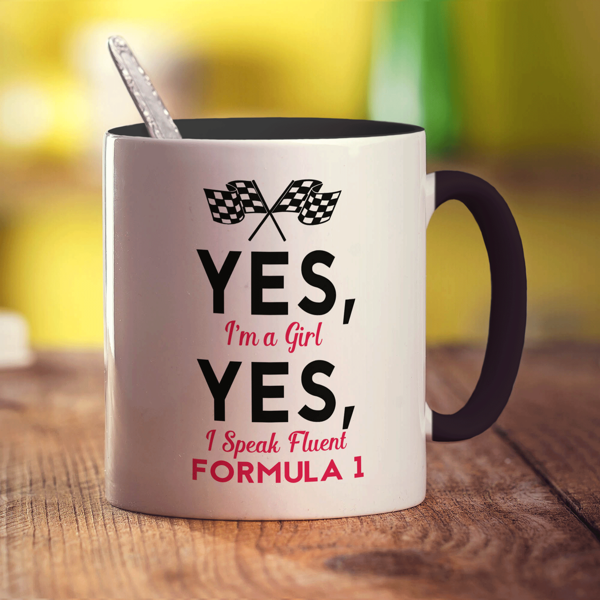 Yes, I'm a Girl Yes, I Speak Fluent Formula 1 Mug - Standard 330ml (11oz) / Black