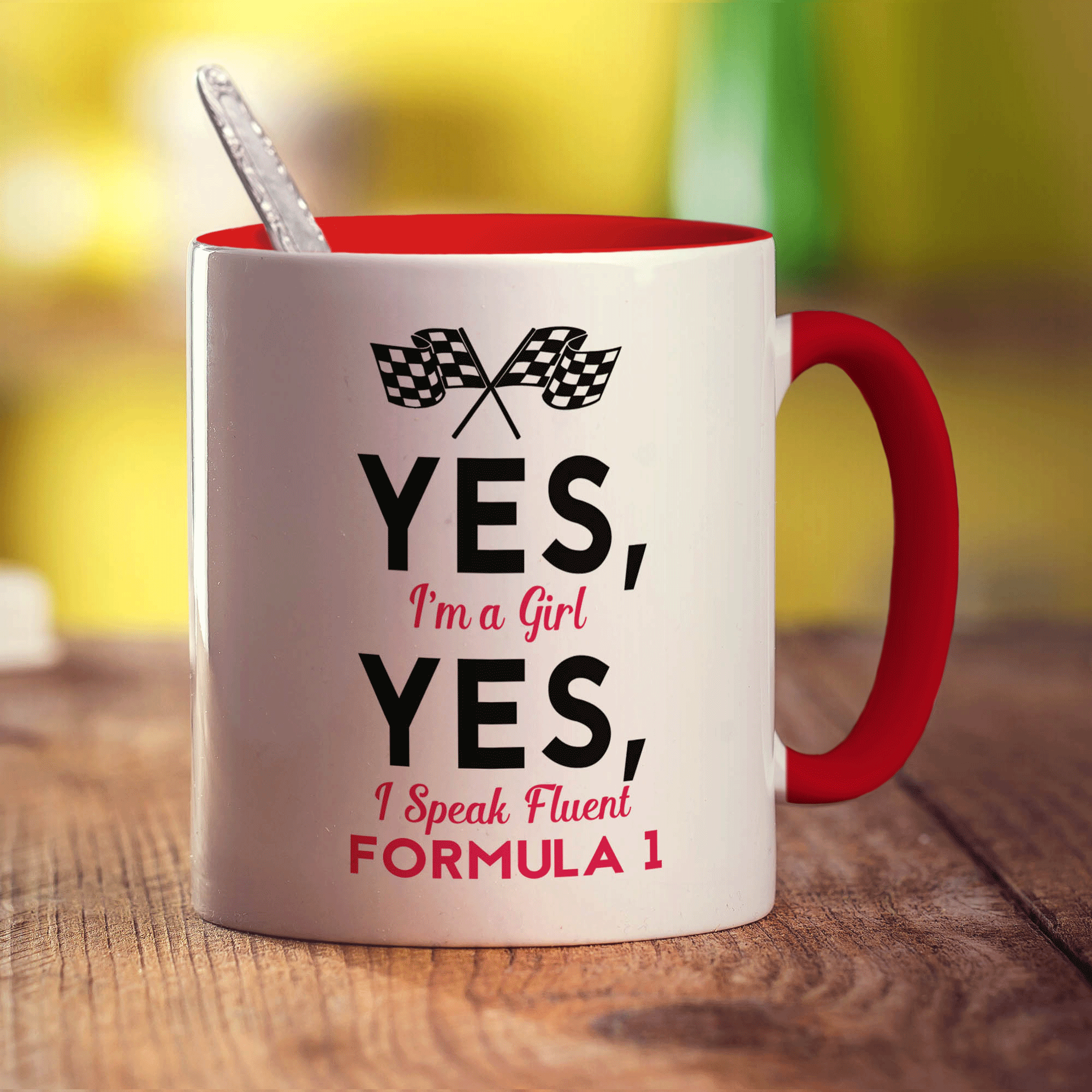 Yes, I'm a Girl Yes, I Speak Fluent Formula 1 Mug - Standard 330ml (11oz) / Red