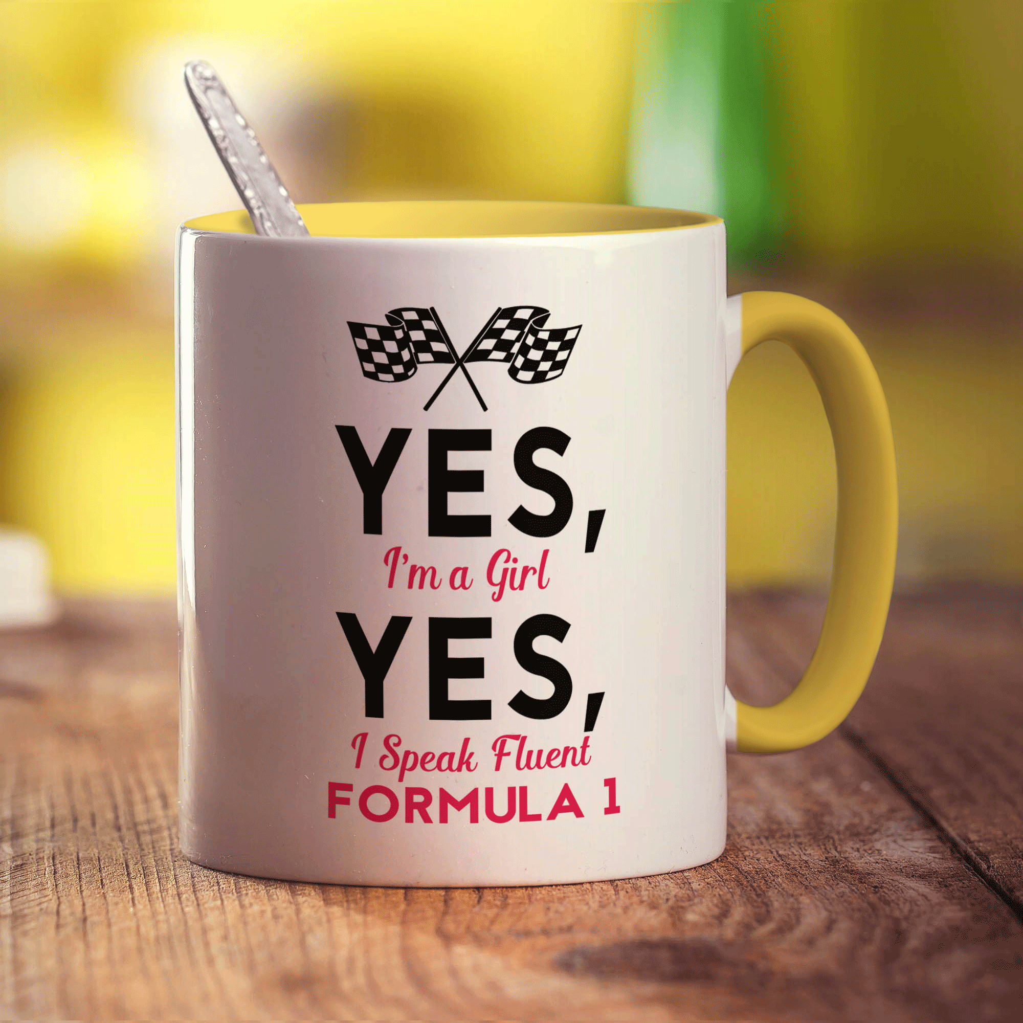 Yes, I'm a Girl Yes, I Speak Fluent Formula 1 Mug - Standard 330ml (11oz) / Yellow