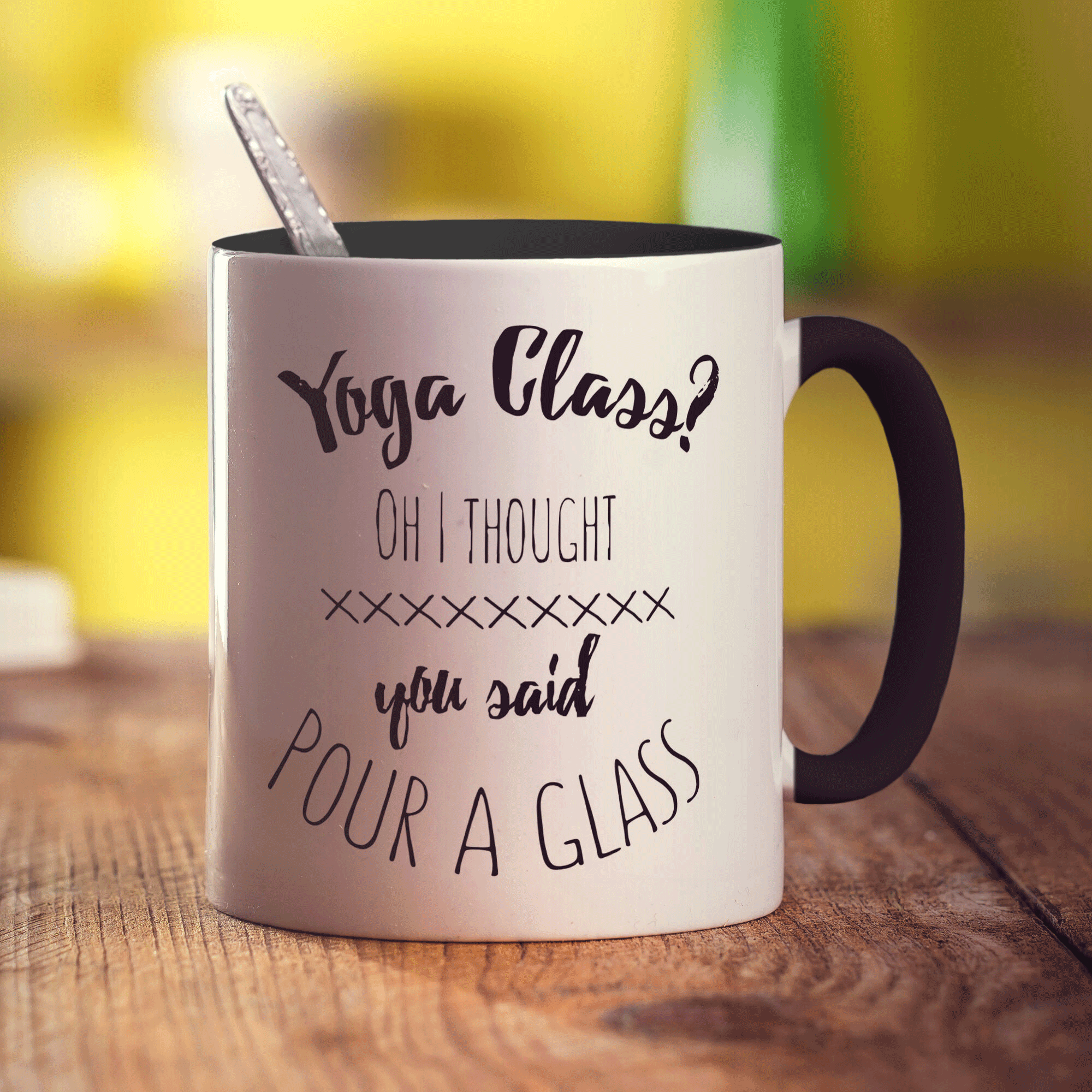 Yoga Class? Oh I Thought You Said Pour a Glass Mug - Standard 330ml (11oz) / Black