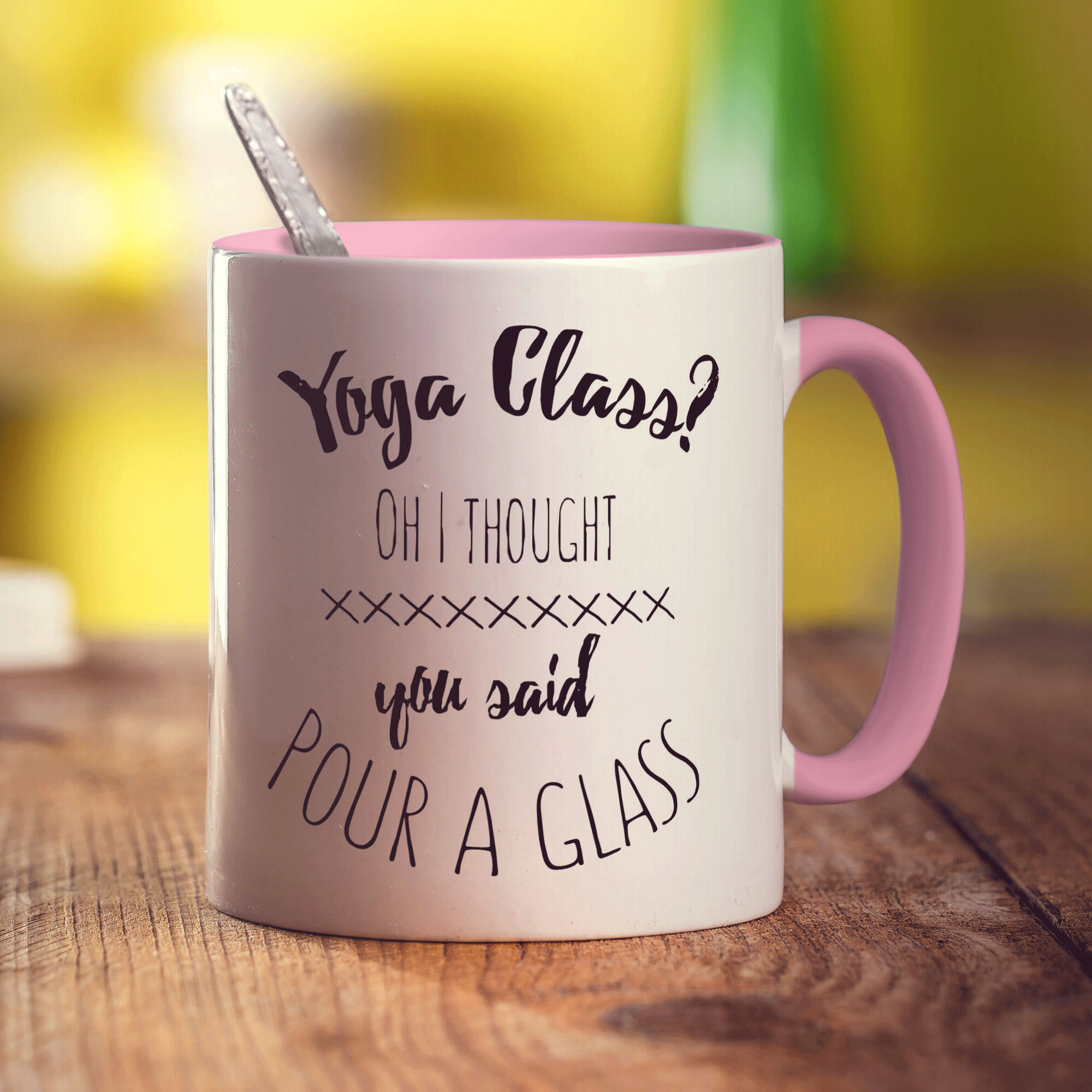 Yoga Class? Oh I Thought You Said Pour a Glass Mug - Standard 330ml (11oz) / Pink