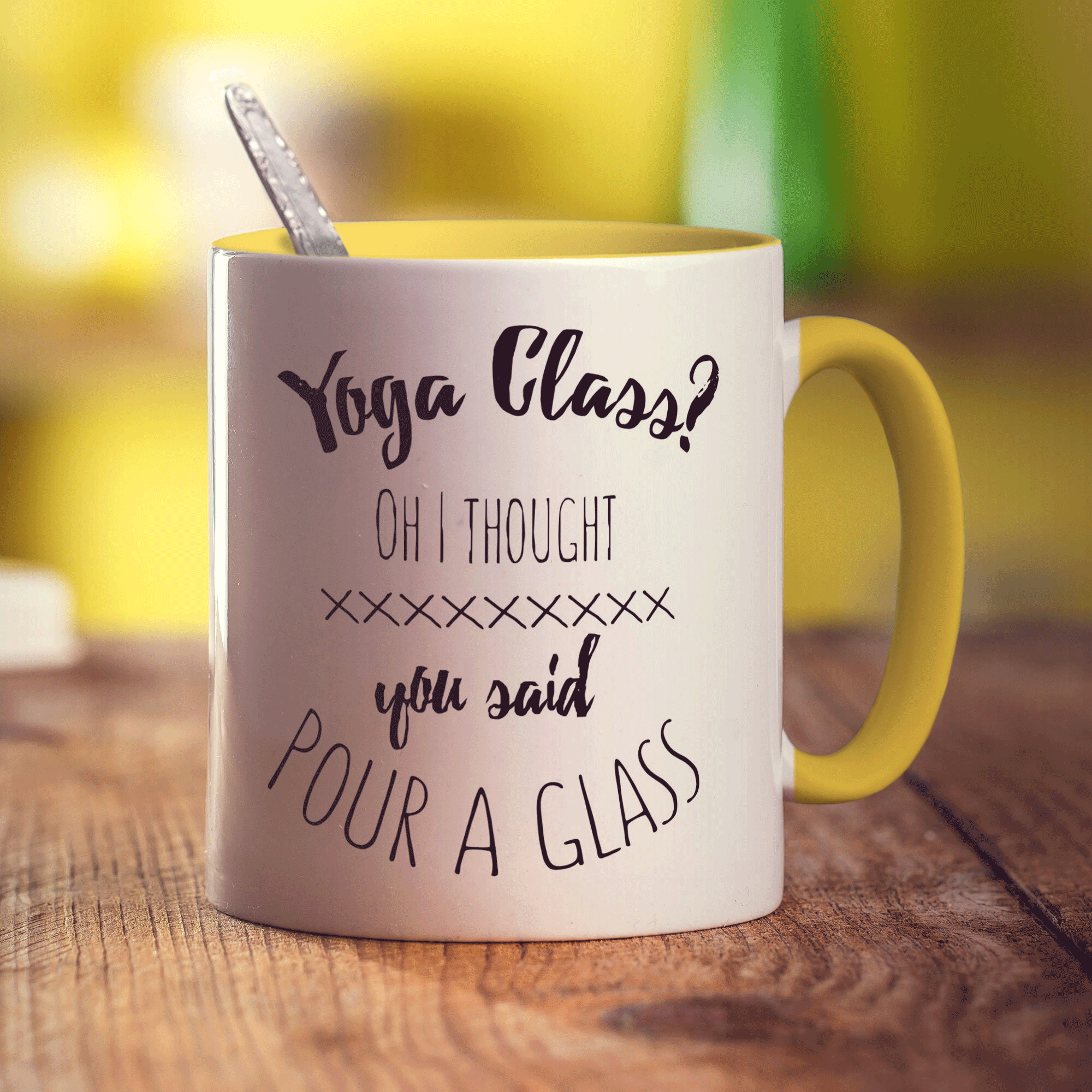 Yoga Class? Oh I Thought You Said Pour a Glass Mug - Standard 330ml (11oz) / Yellow