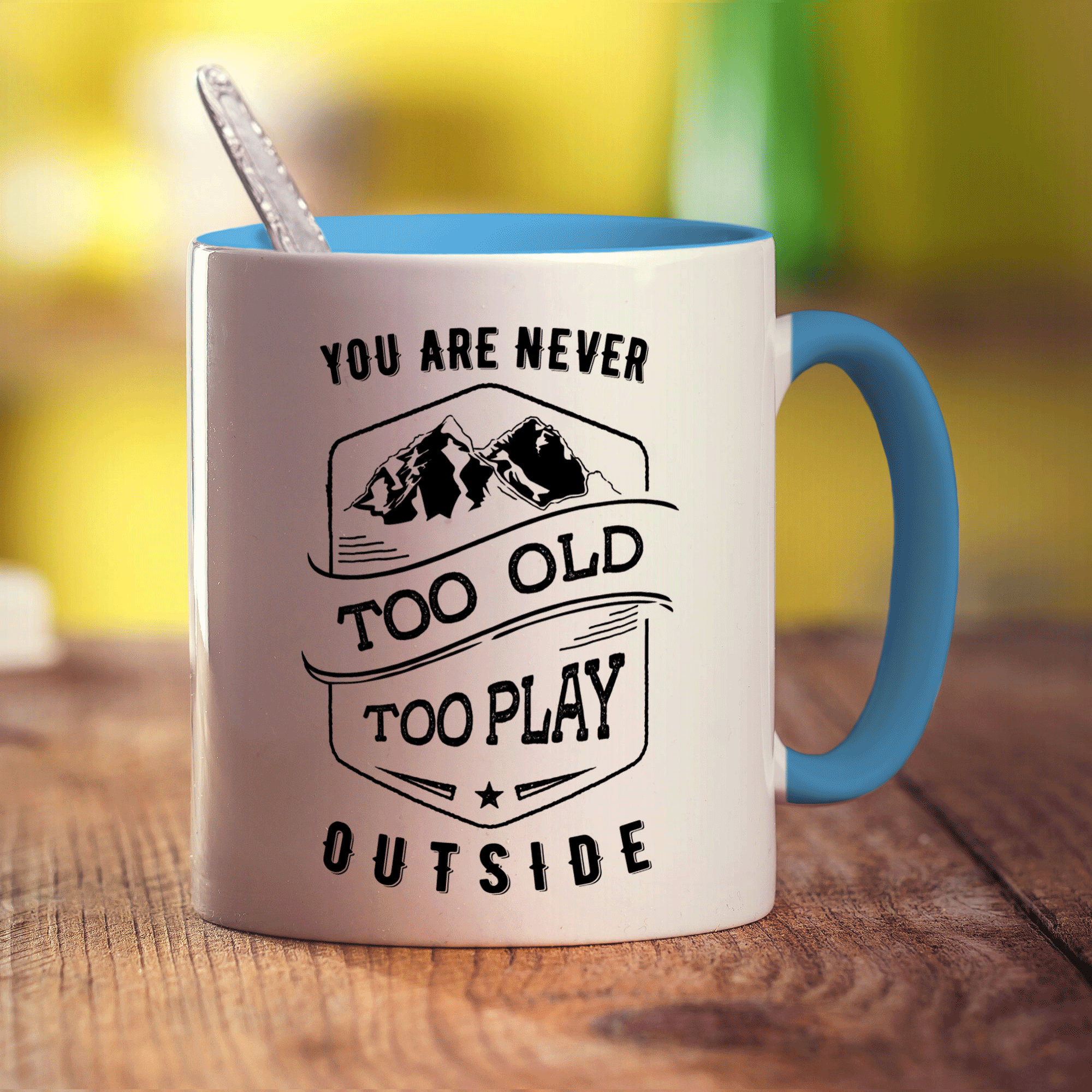 You Are Never Too Old To Play Outside Mug - Standard 330ml (11oz) / Blue