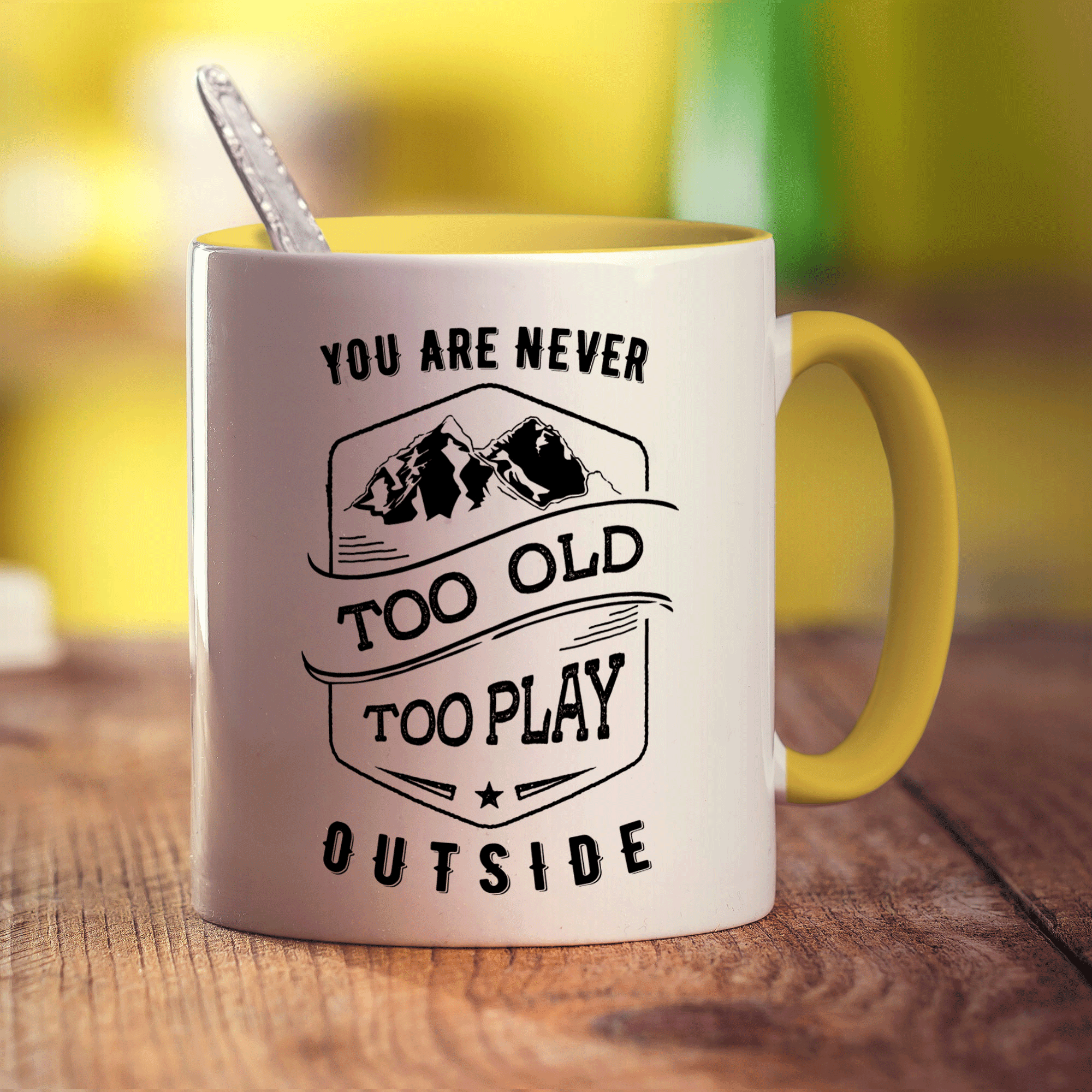 You Are Never Too Old To Play Outside Mug - Standard 330ml (11oz) / Yellow