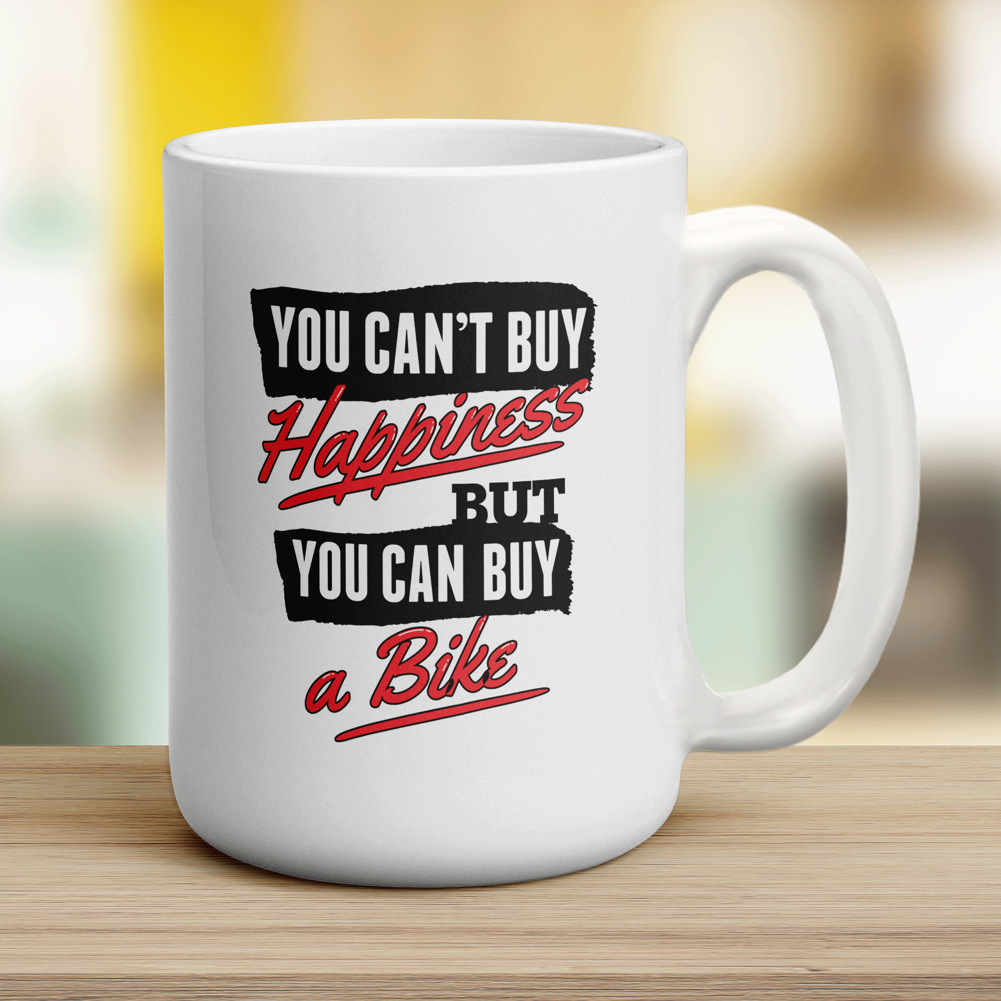 You Can't Buy Happiness But You Can Buy a Bike Mug - Jumbo 440ml (15oz) / White