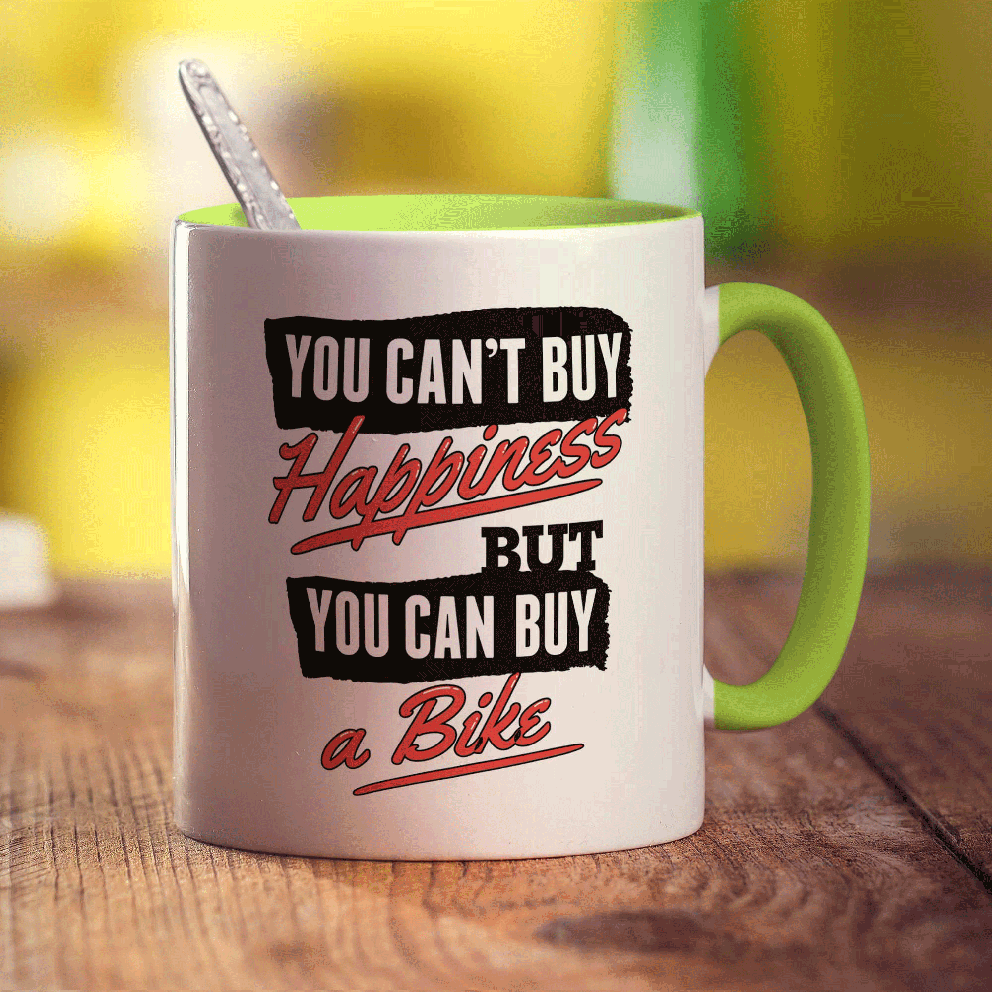 You Can't Buy Happiness But You Can Buy a Bike Mug - Standard 330ml (11oz) / Green