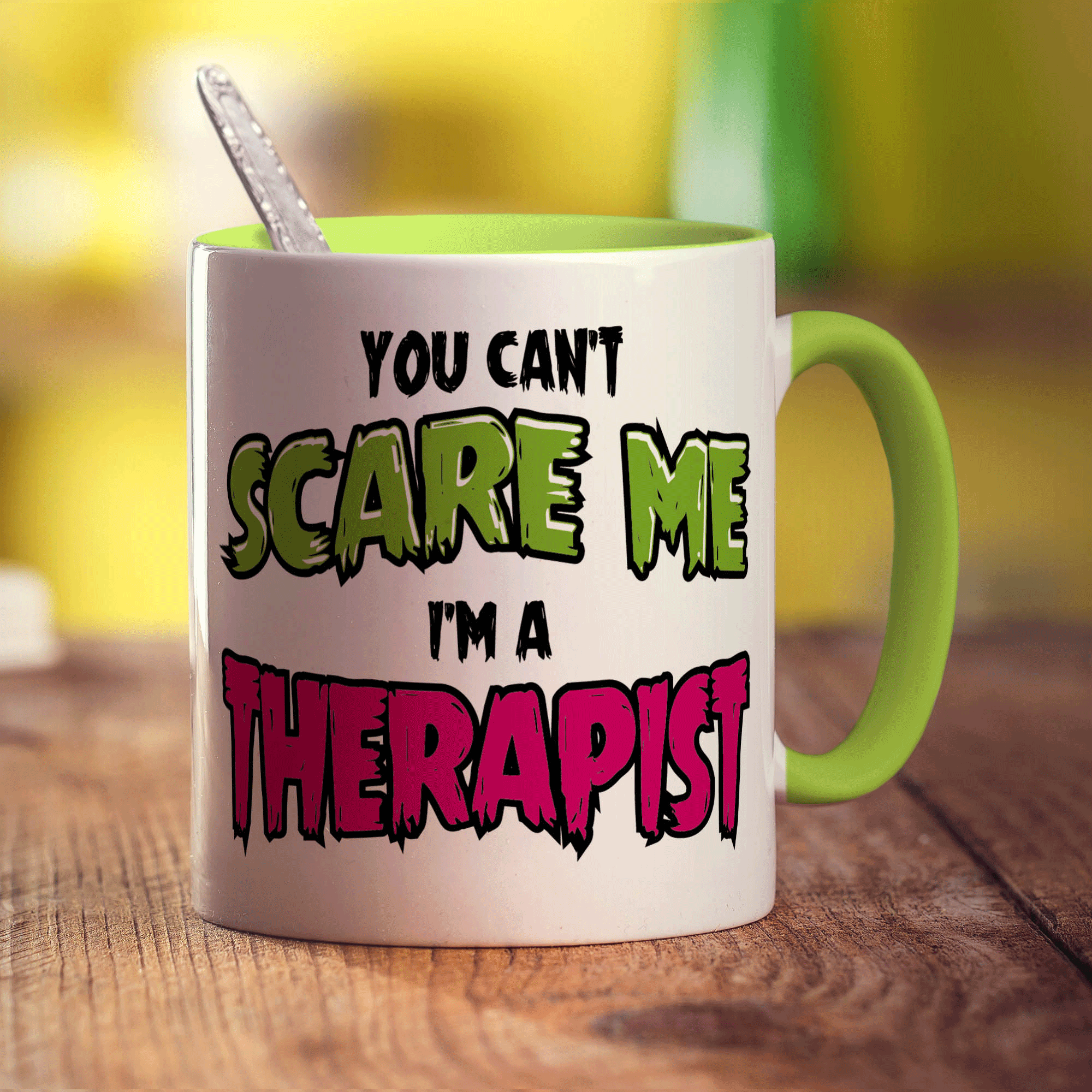 You Can't Scare Me I'm a Therapist Mug - Standard 330ml (11oz) / Green