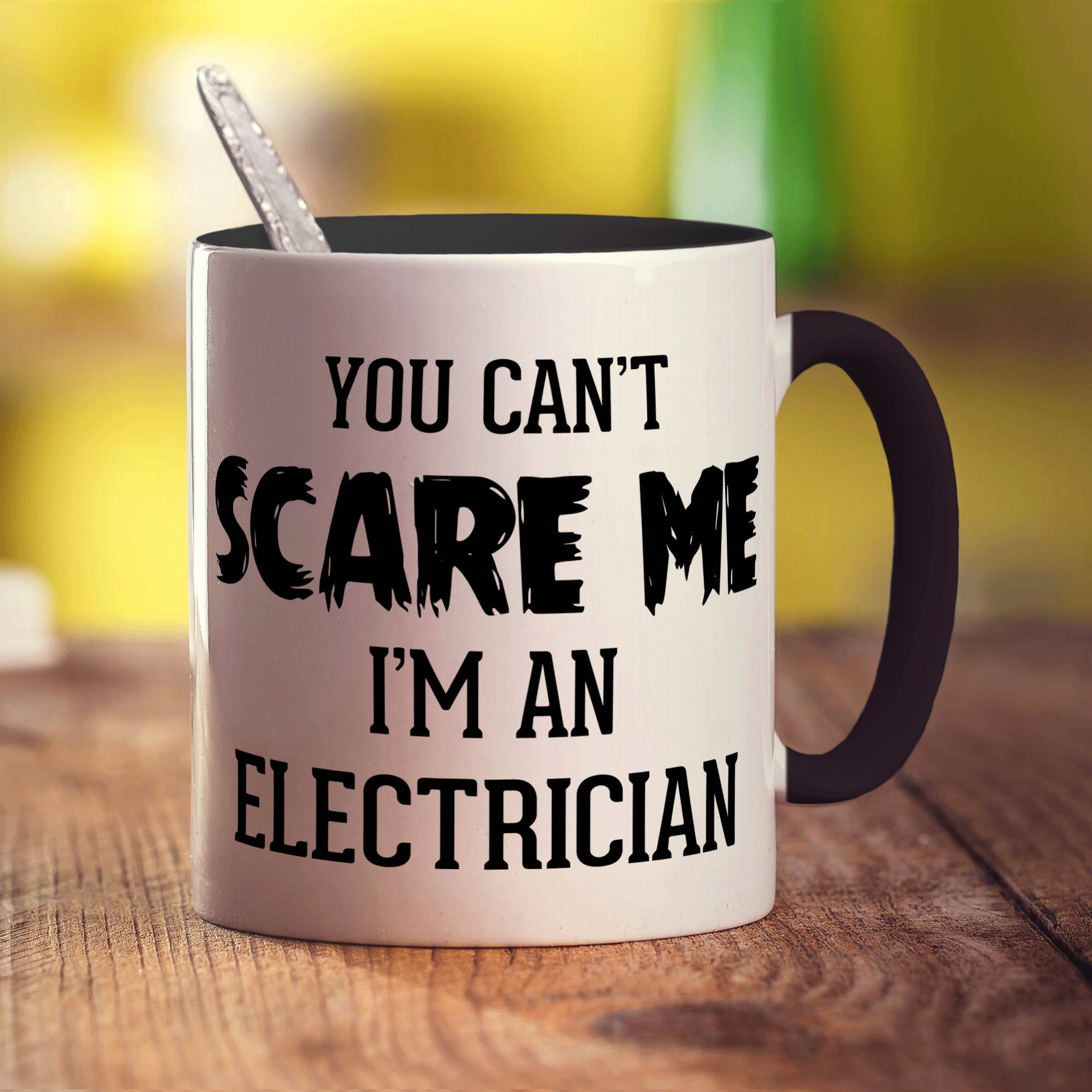 You Can't Scare Me I'm An Electrician Mug - Standard 330ml (11oz) / Black