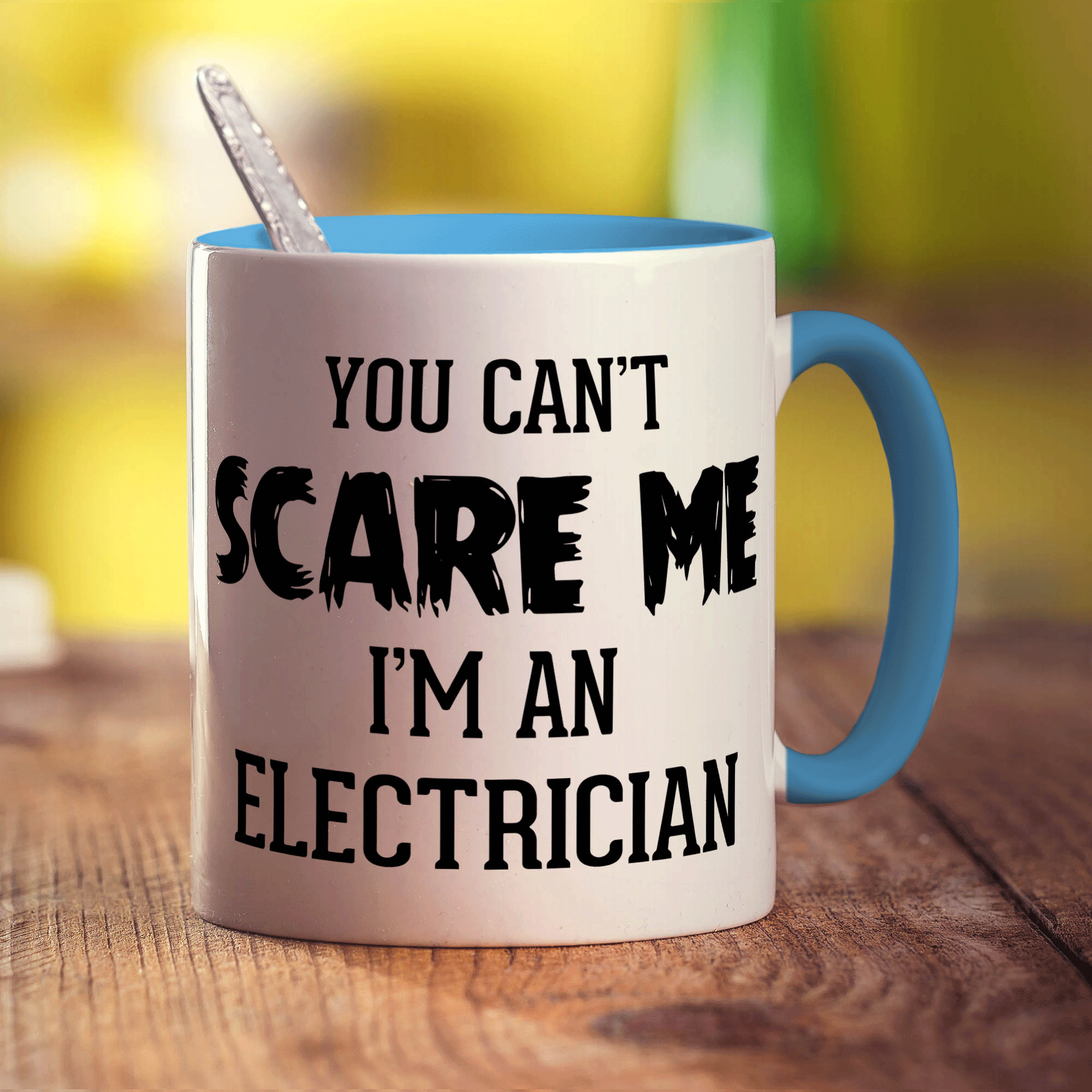 You Can't Scare Me I'm An Electrician Mug - Standard 330ml (11oz) / Blue