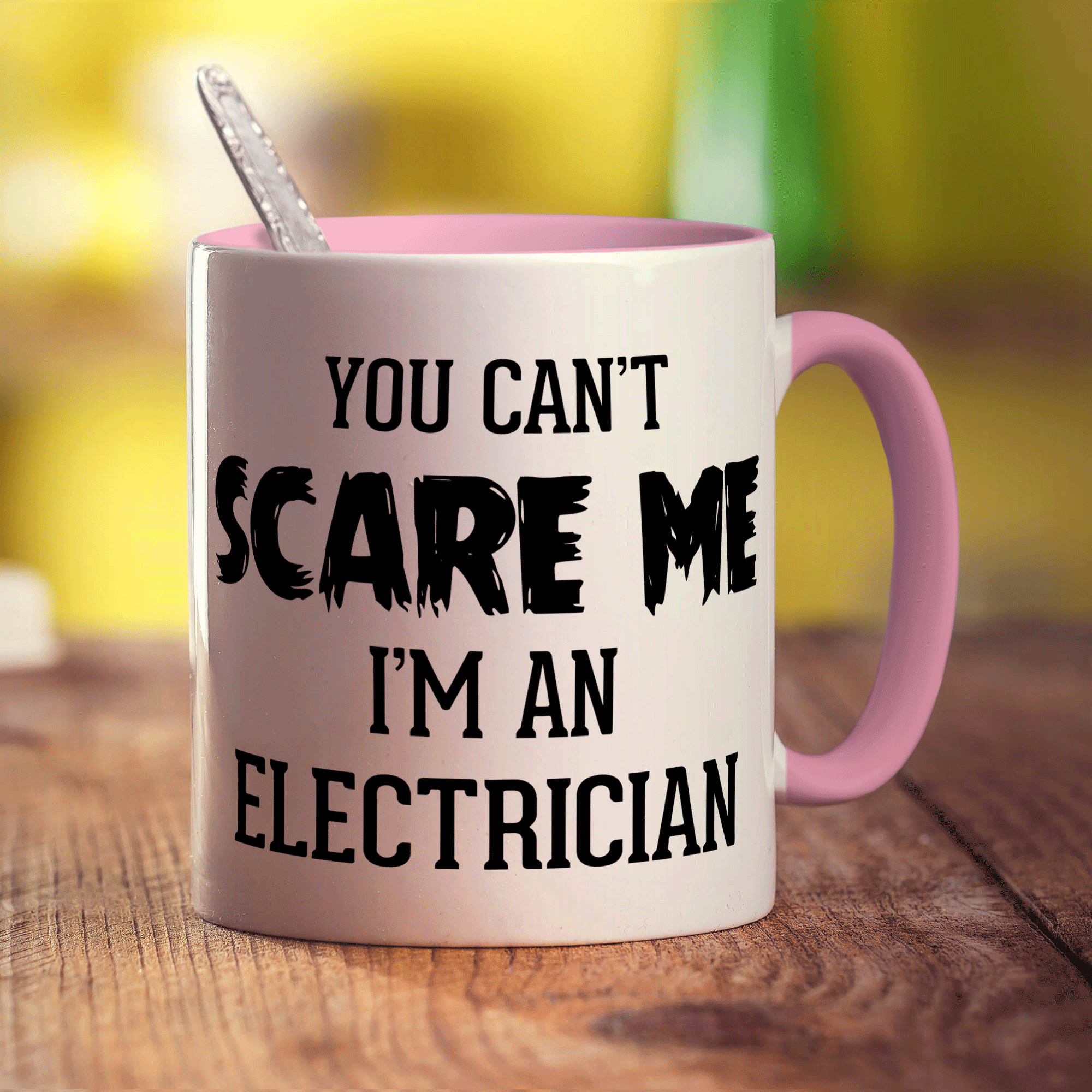 You Can't Scare Me I'm An Electrician Mug - Standard 330ml (11oz) / Pink