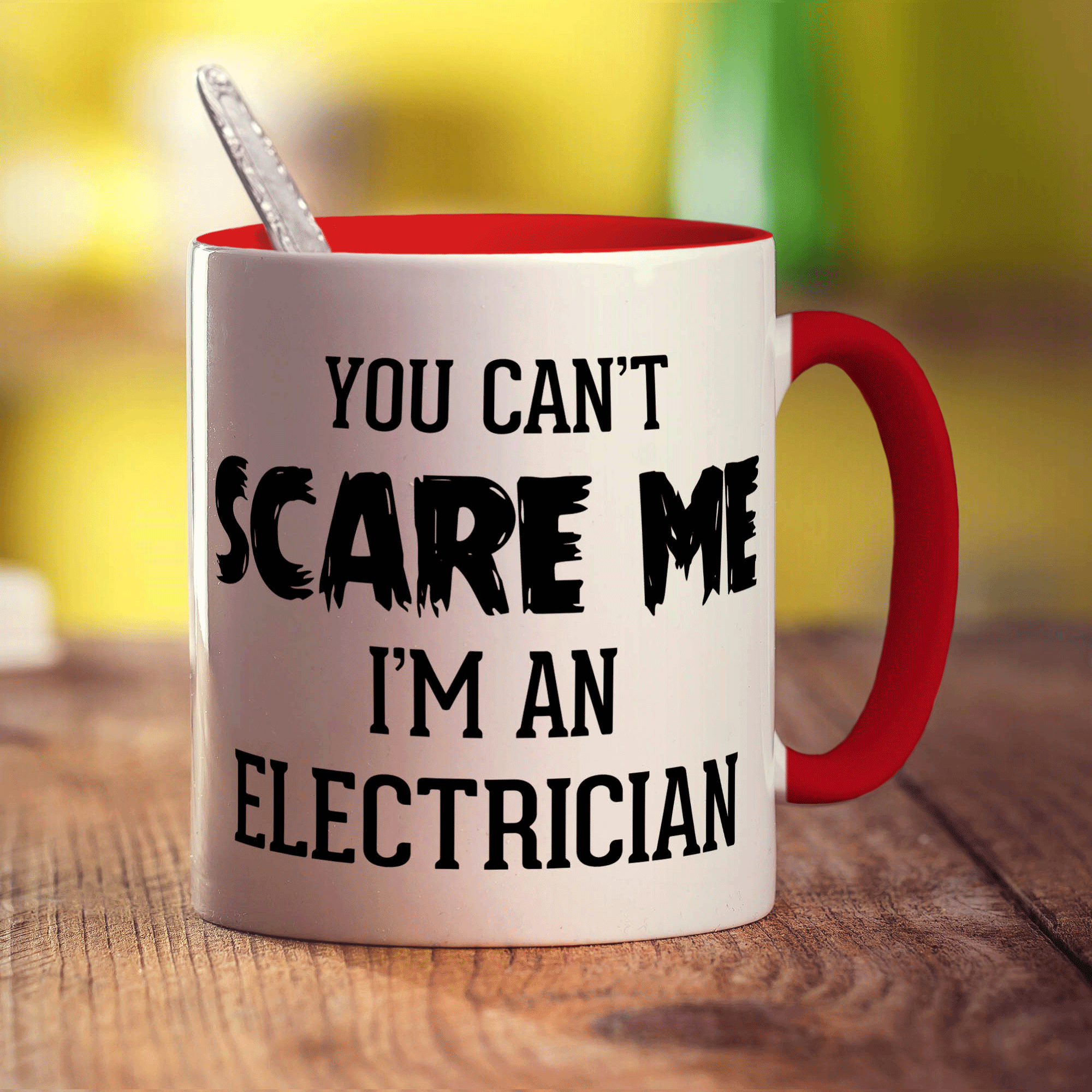 You Can't Scare Me I'm An Electrician Mug - Standard 330ml (11oz) / Red