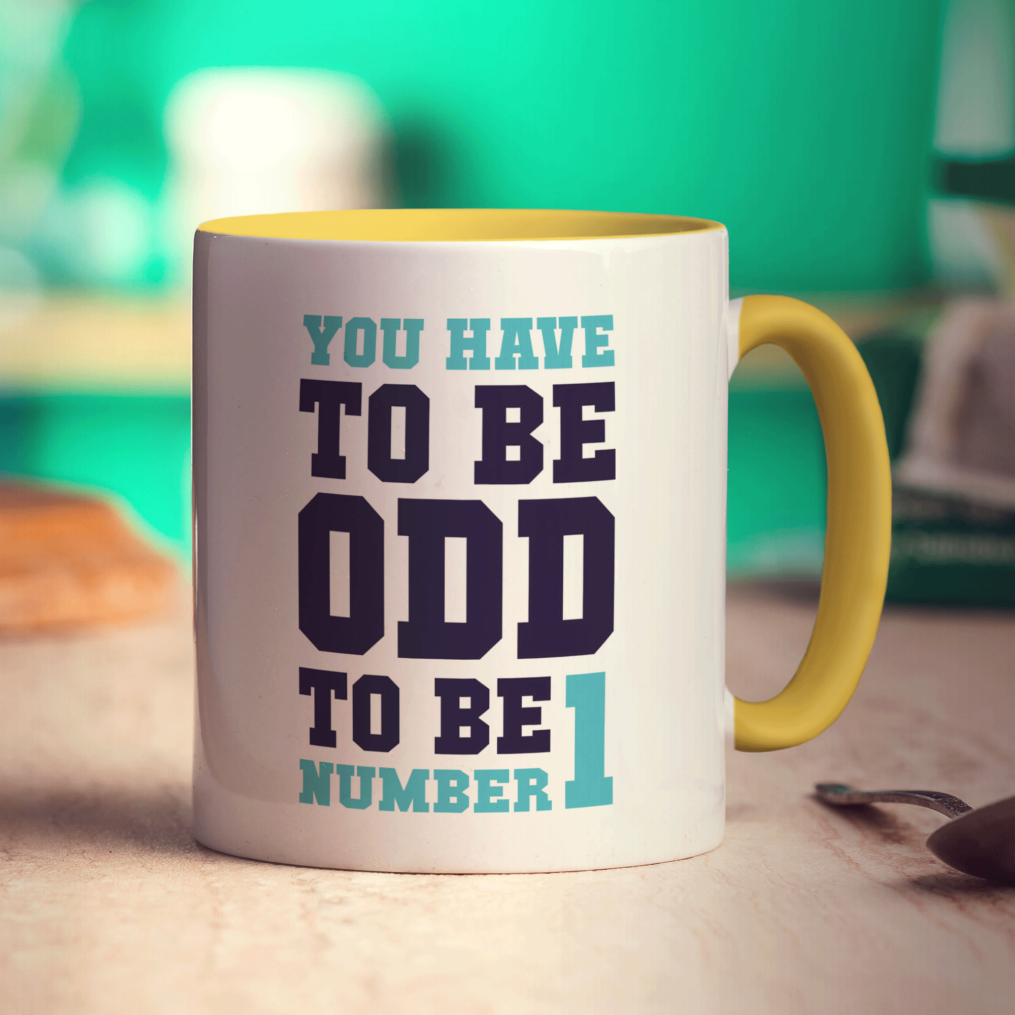 You Have To Be Odd To Be Number 1 Mug - Standard 330ml (11oz) / Yellow