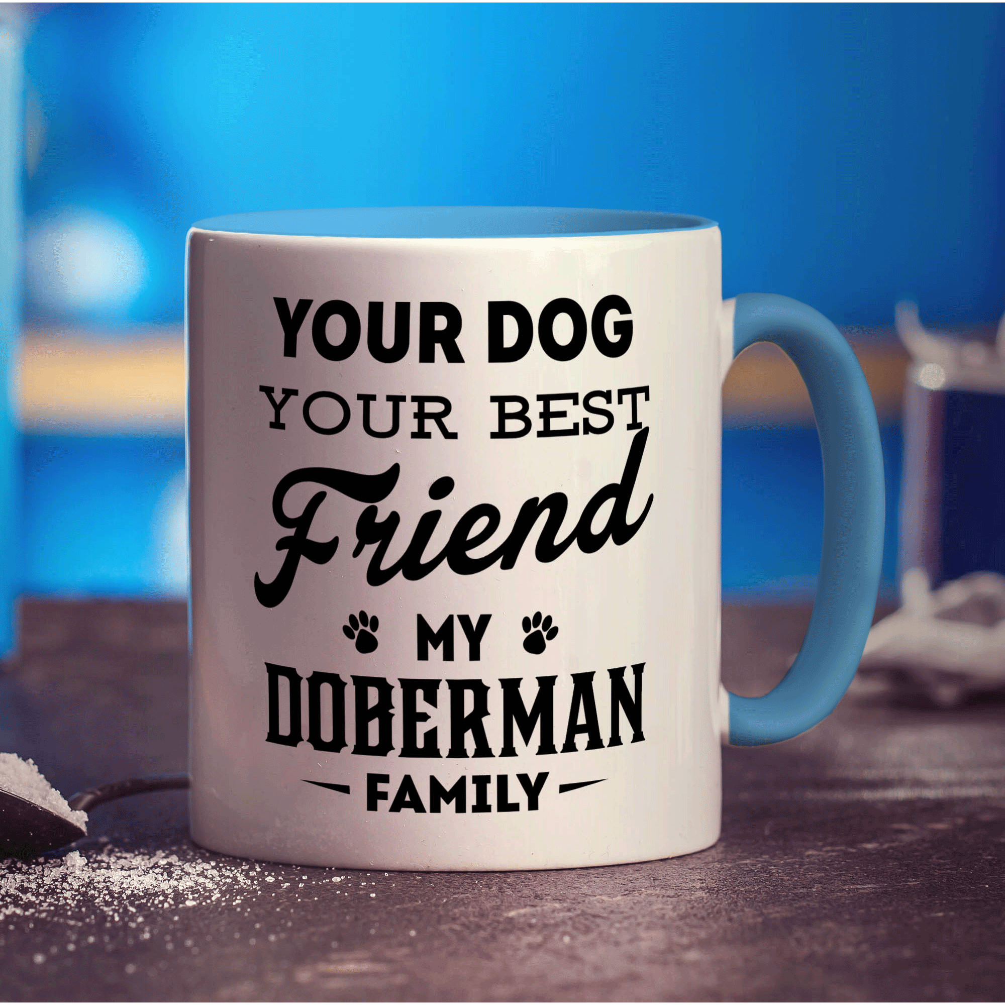 Your Dog, Your Best Friend -  My Doberman, Family Mug - Standard 330ml (11oz) / Blue