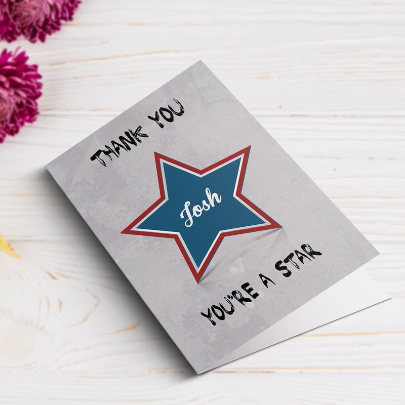 You're A Star Personalised Card Lying Down