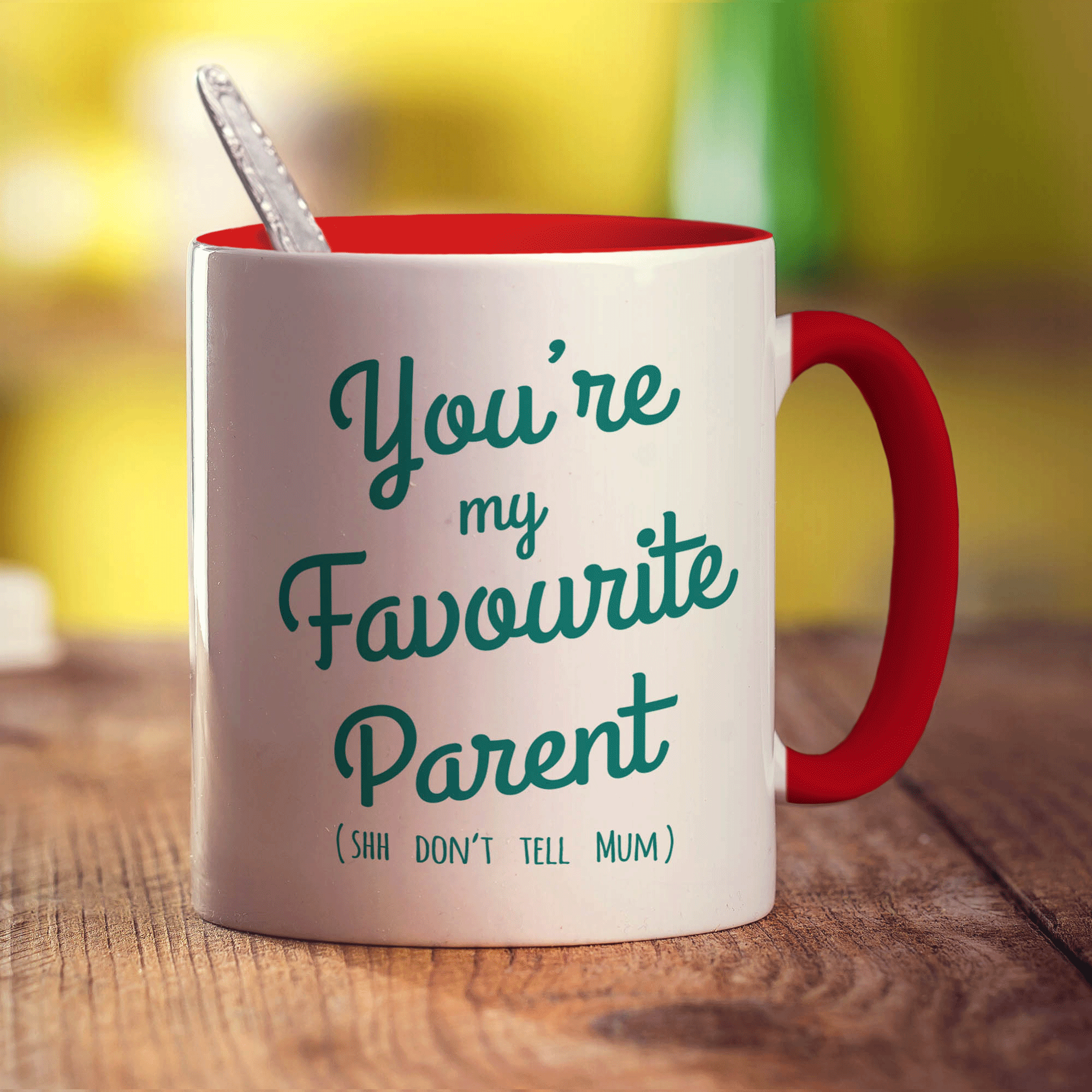 You're My Favourite Parent (Shh Don't Tell Mum) Mug - Standard 330ml (11oz) / Red